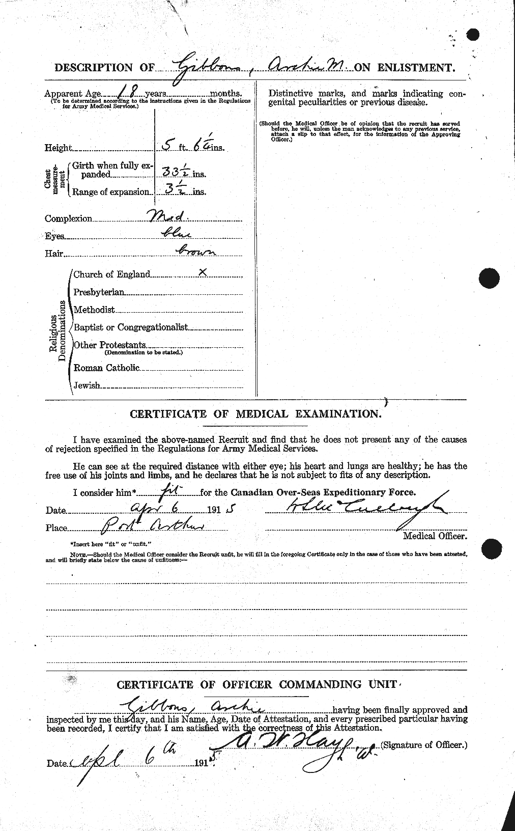 Dossiers du Personnel de la Première Guerre mondiale - CEC 347961b