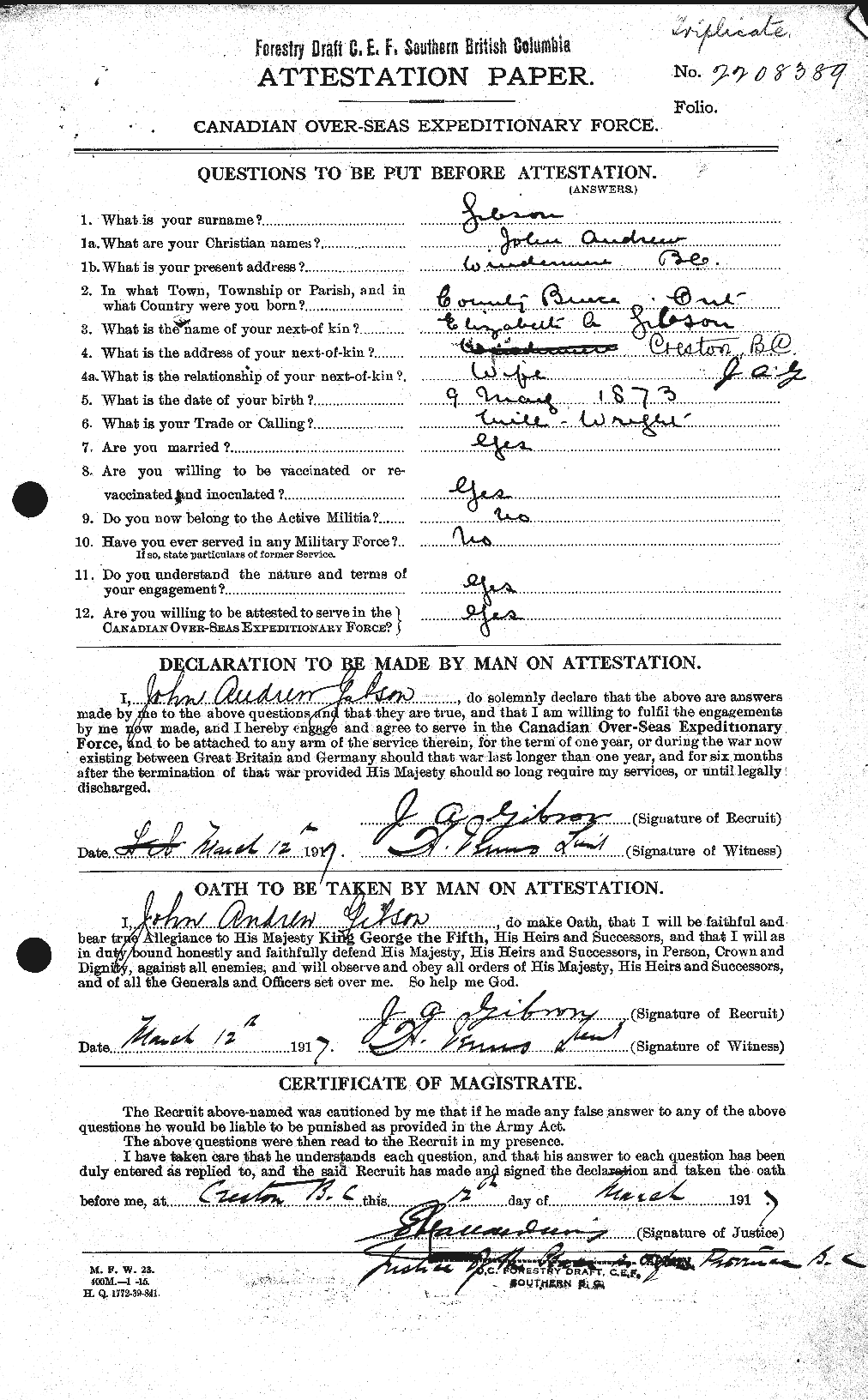 Personnel Records of the First World War - CEF 348622a