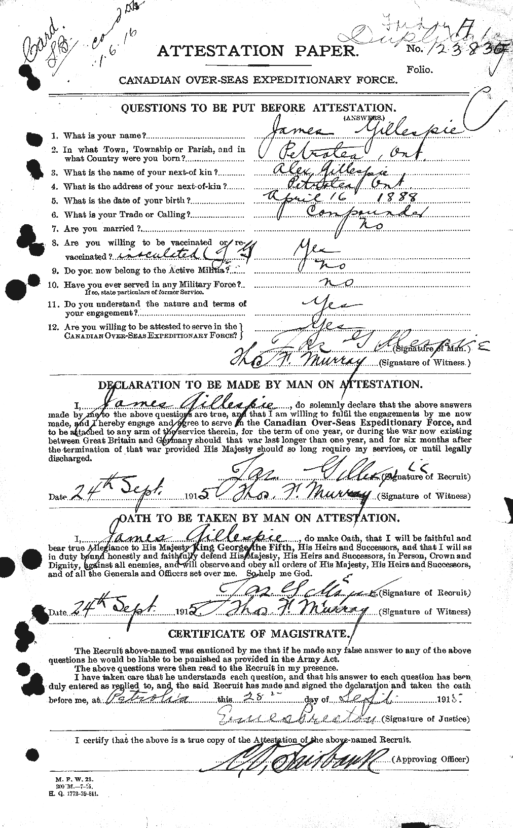 Personnel Records of the First World War - CEF 348796a