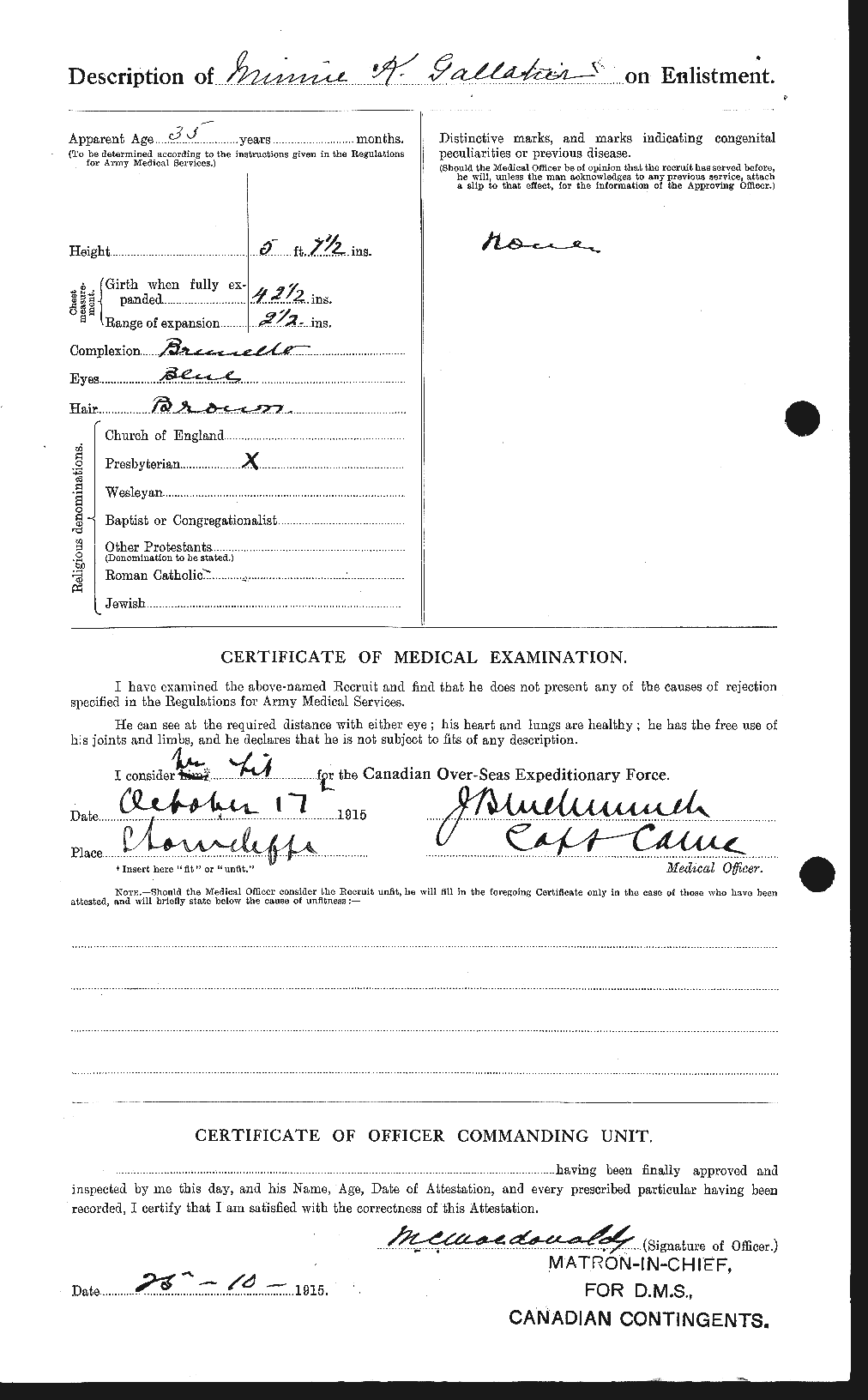 Dossiers du Personnel de la Première Guerre mondiale - CEC 349378b