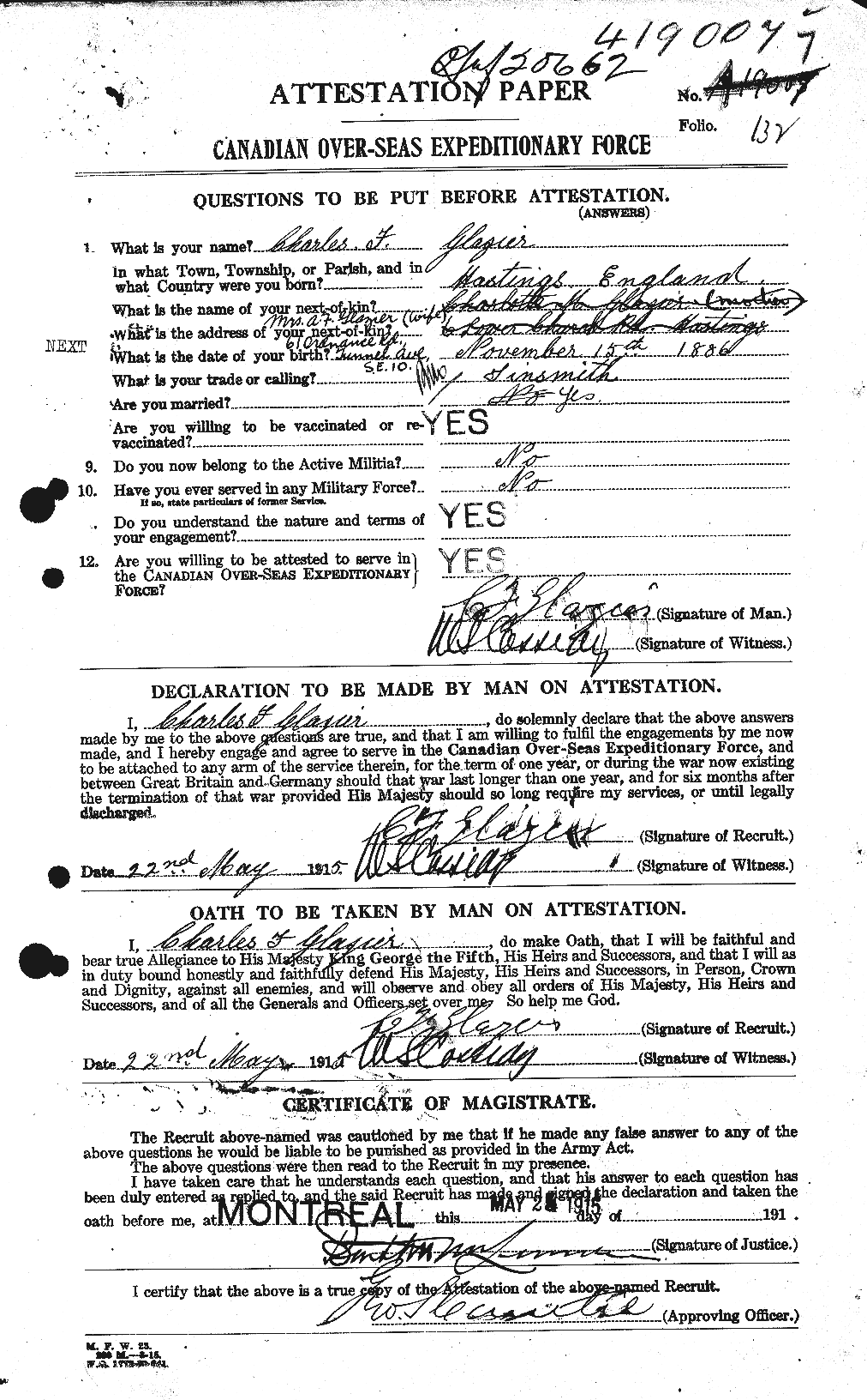 Personnel Records of the First World War - CEF 349982a