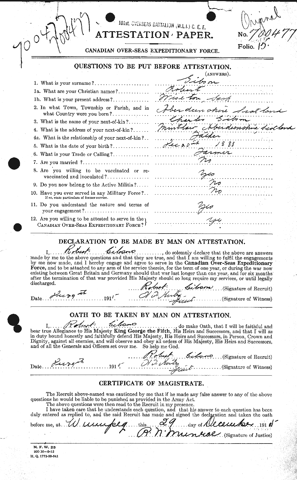 Personnel Records of the First World War - CEF 350631a