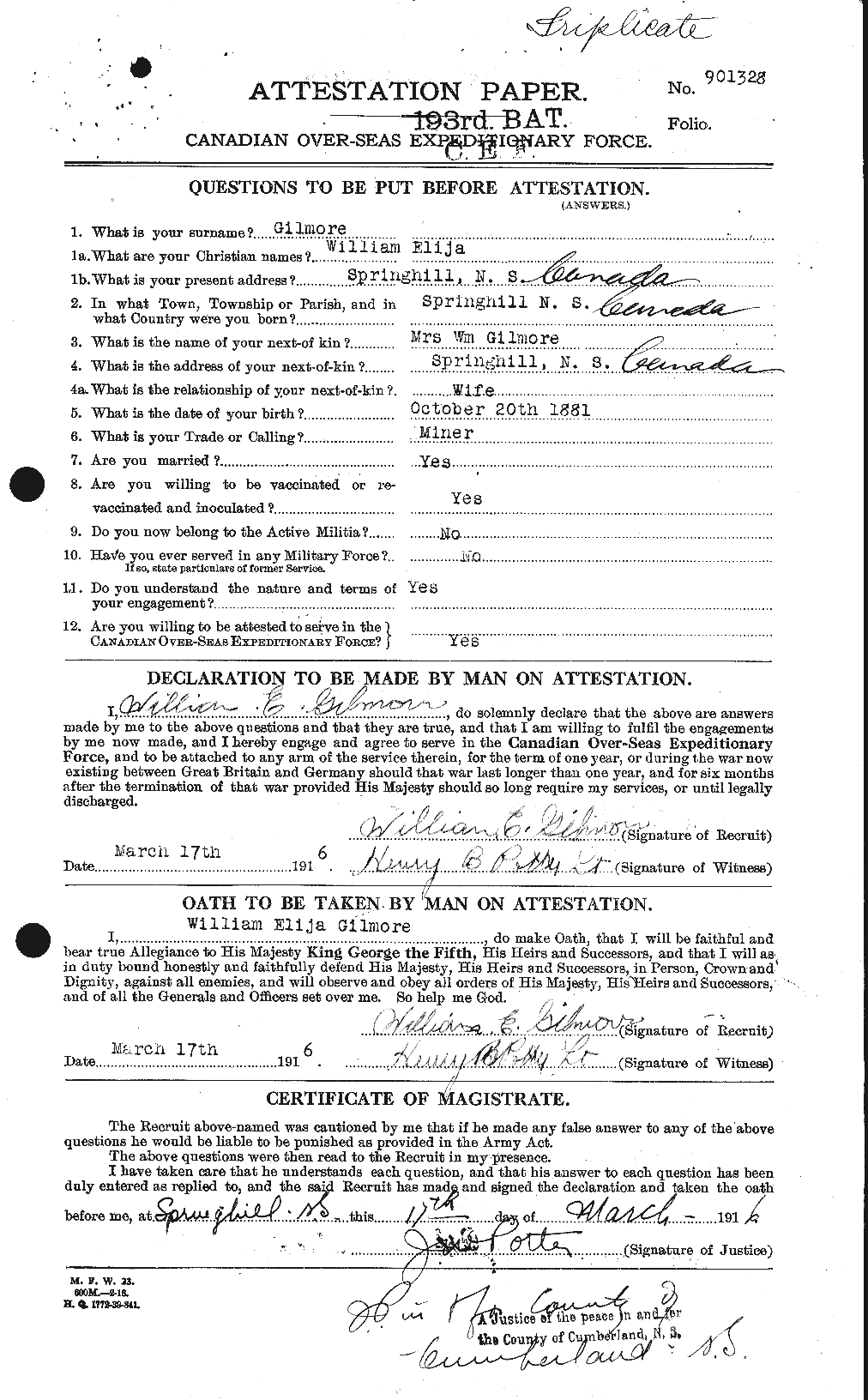 Personnel Records of the First World War - CEF 350906a