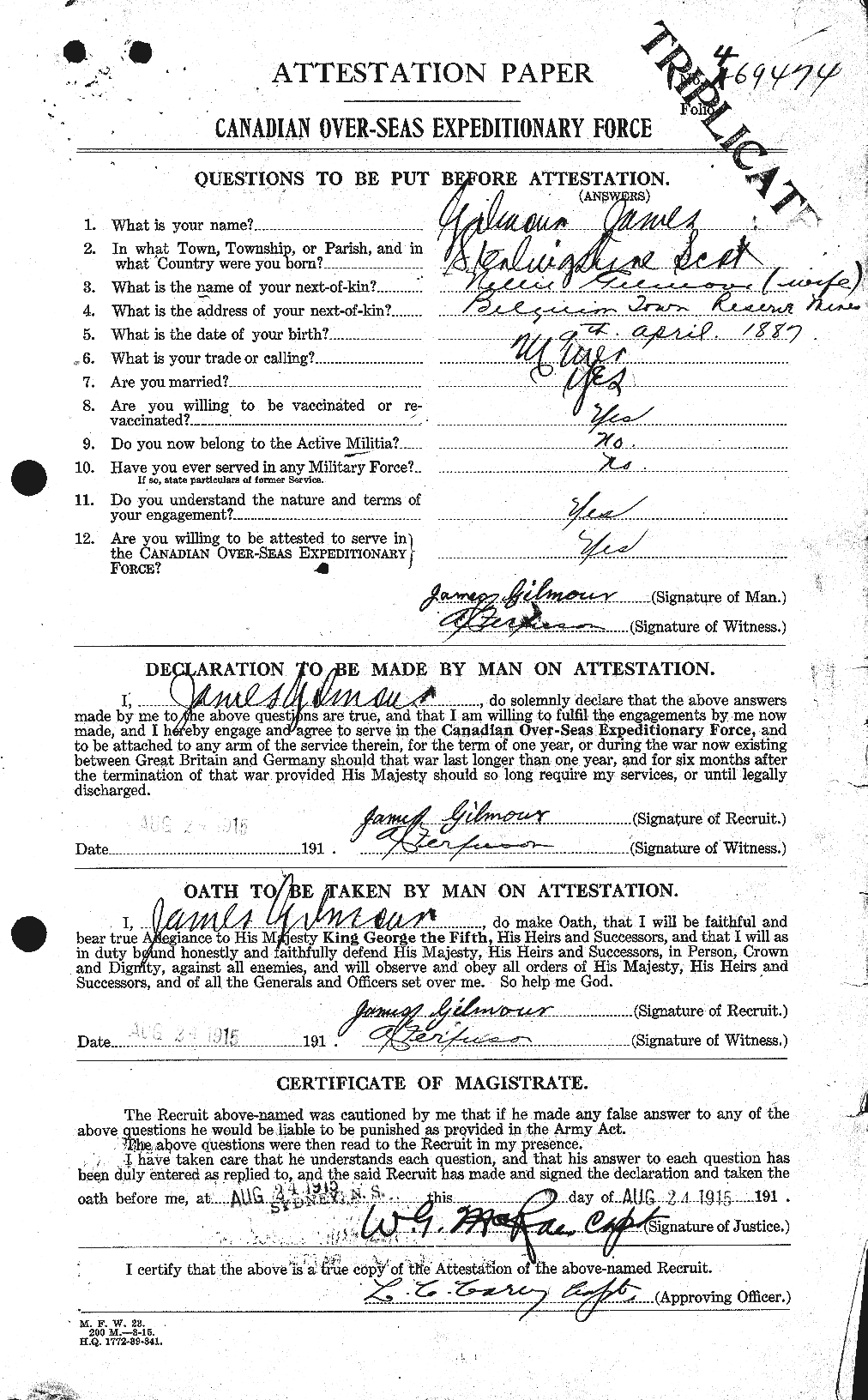 Personnel Records of the First World War - CEF 350958a