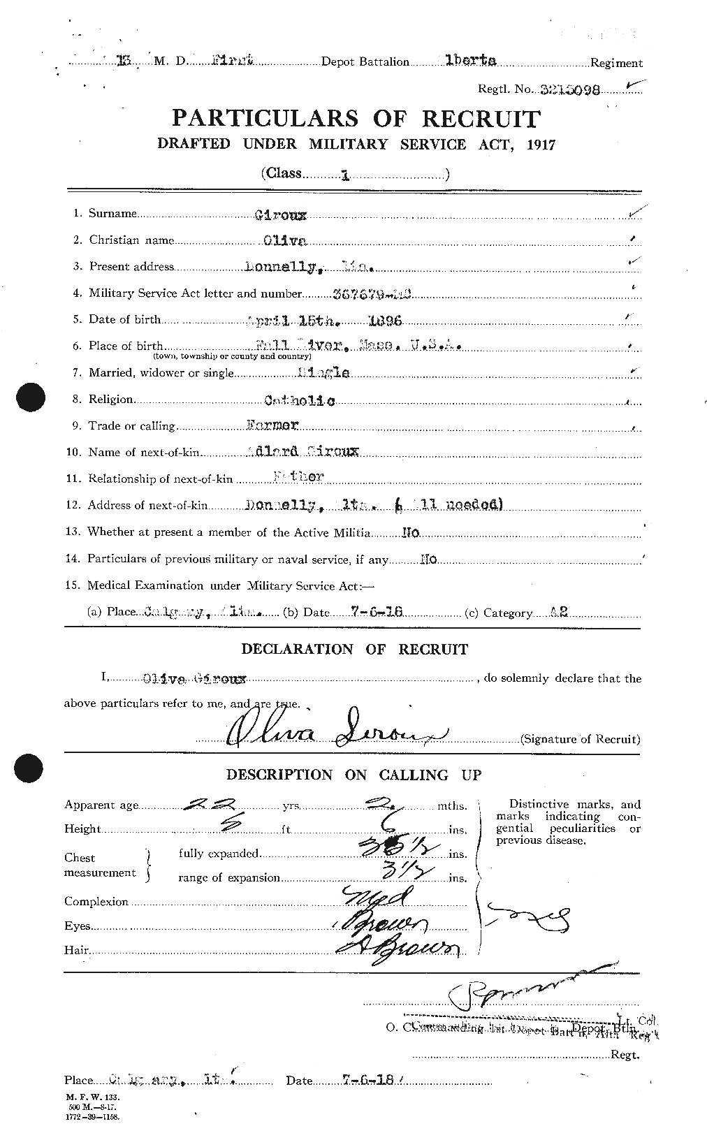 Personnel Records of the First World War - CEF 351271a