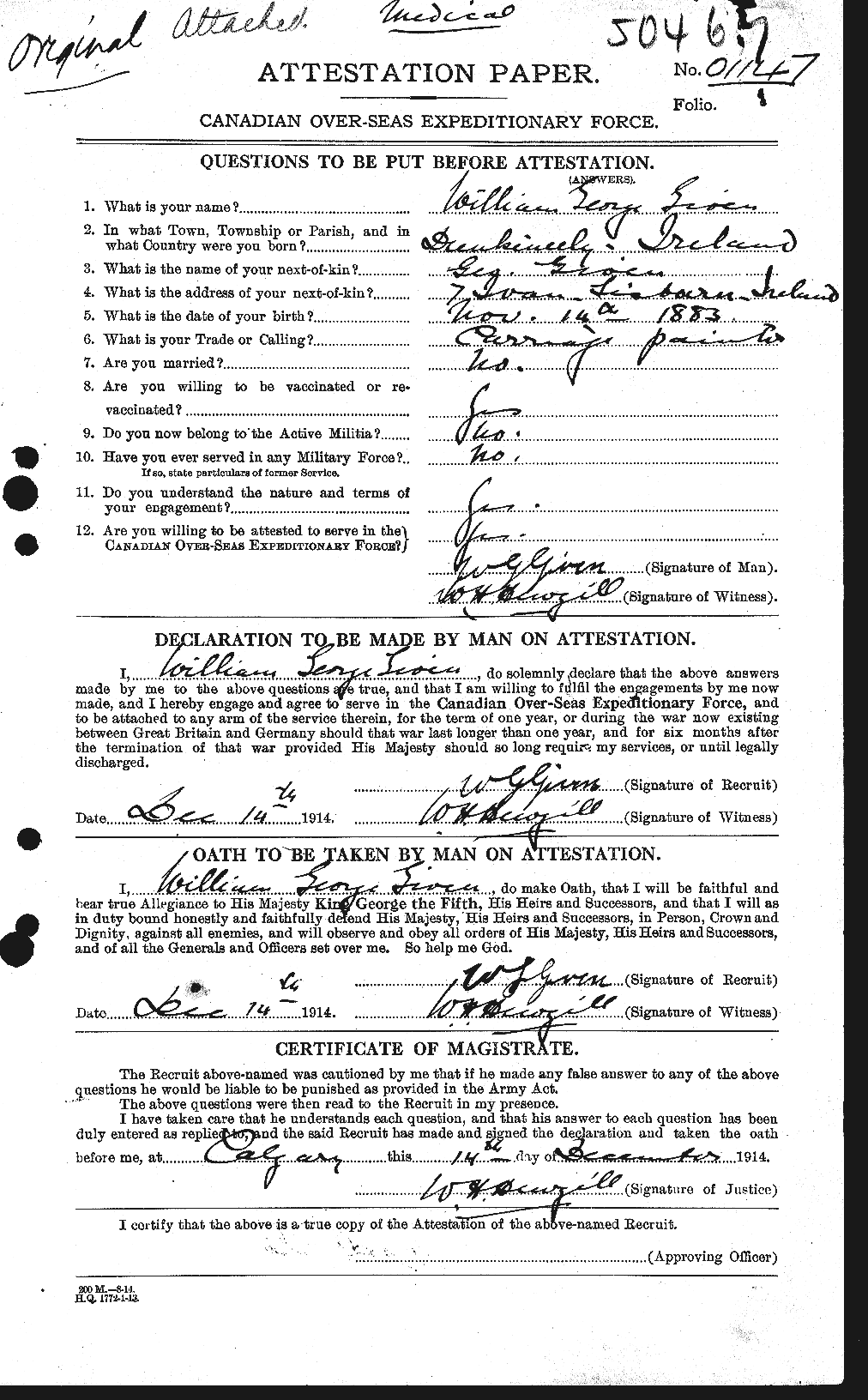 Personnel Records of the First World War - CEF 351430a