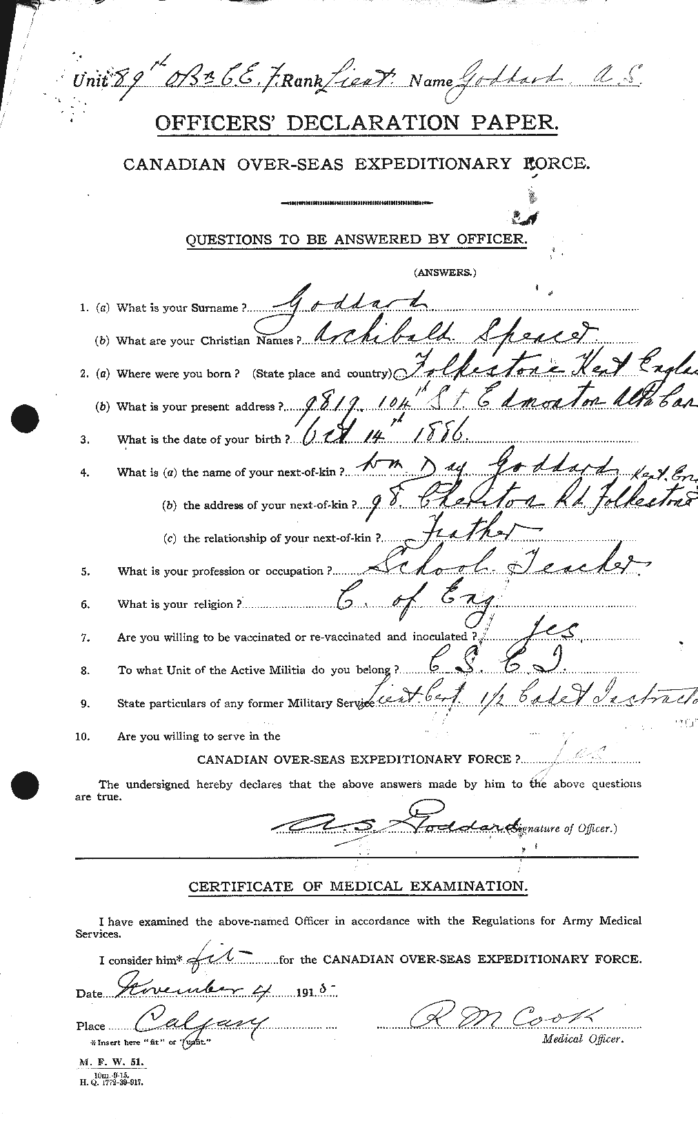 Personnel Records of the First World War - CEF 351905a