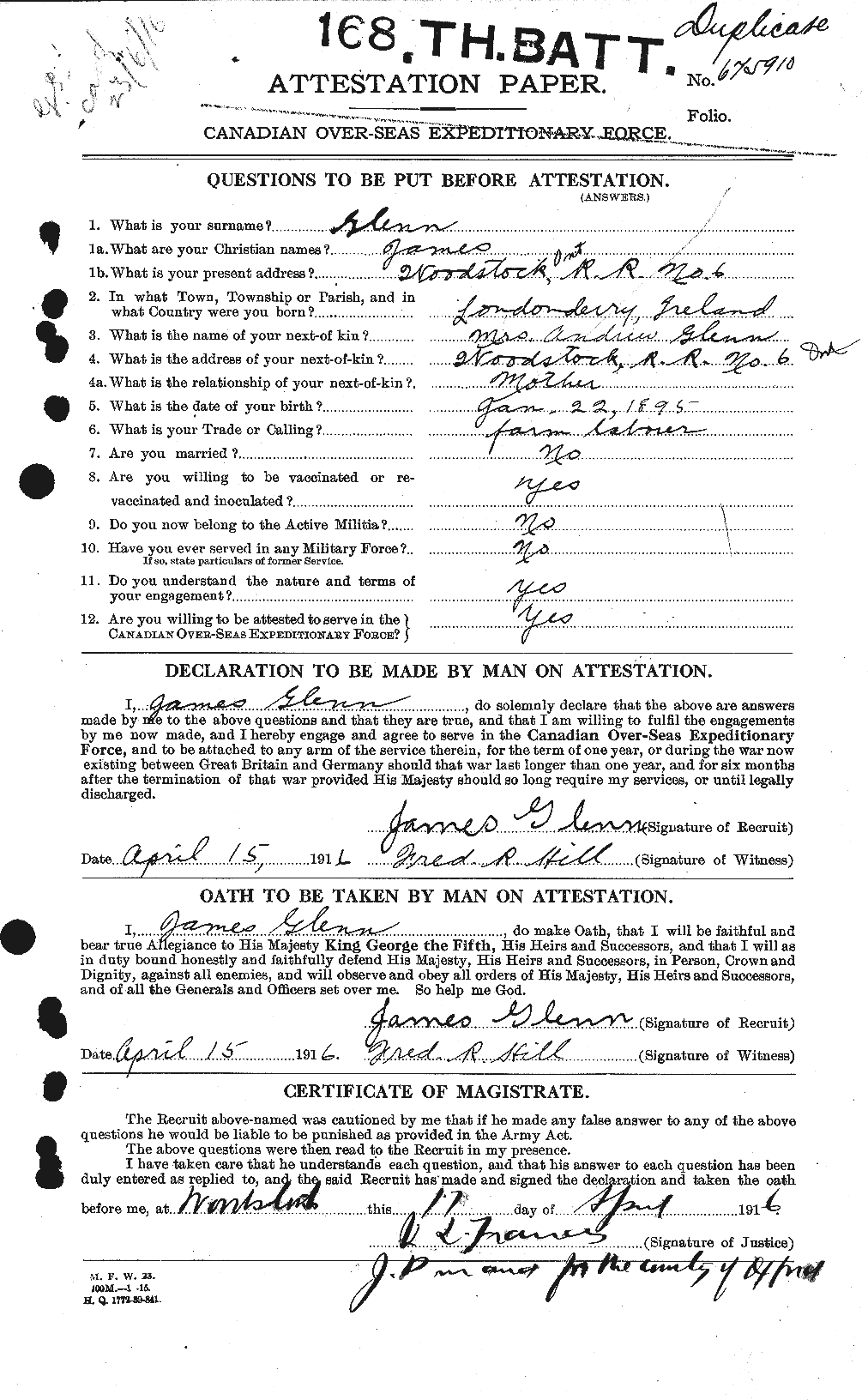 Personnel Records of the First World War - CEF 352952a