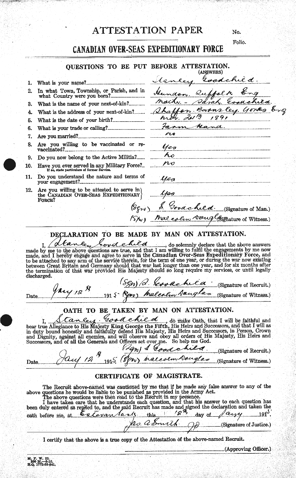 Personnel Records of the First World War - CEF 353315a