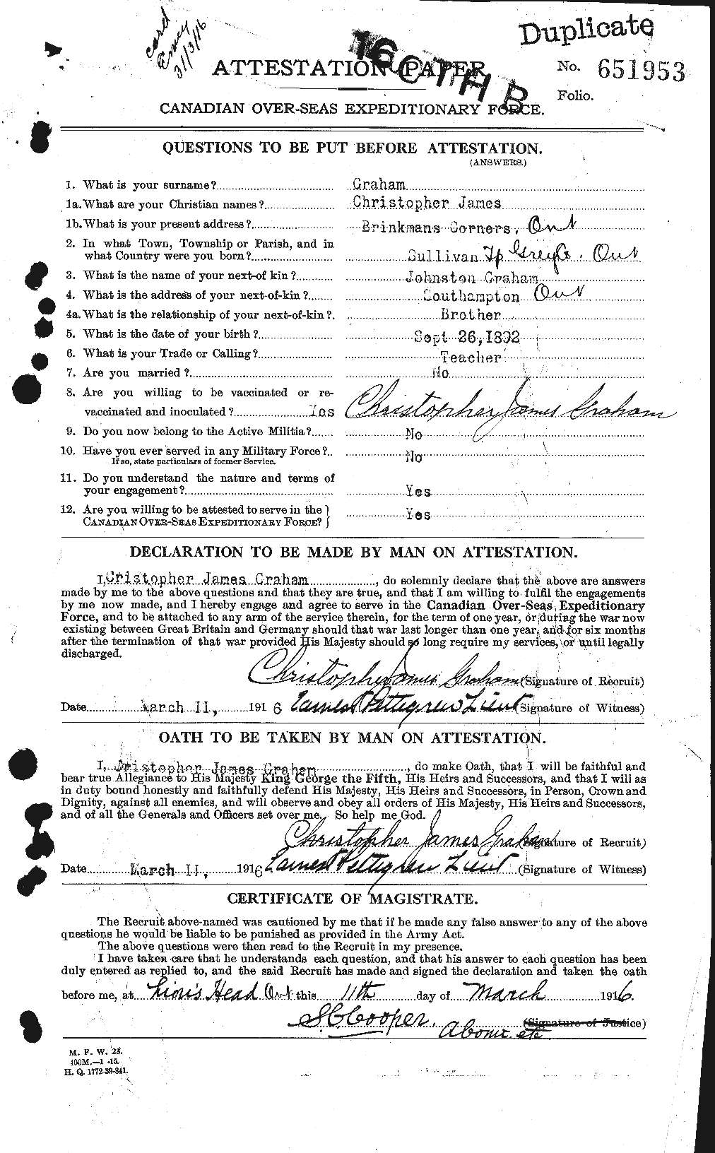 Personnel Records of the First World War - CEF 353794a