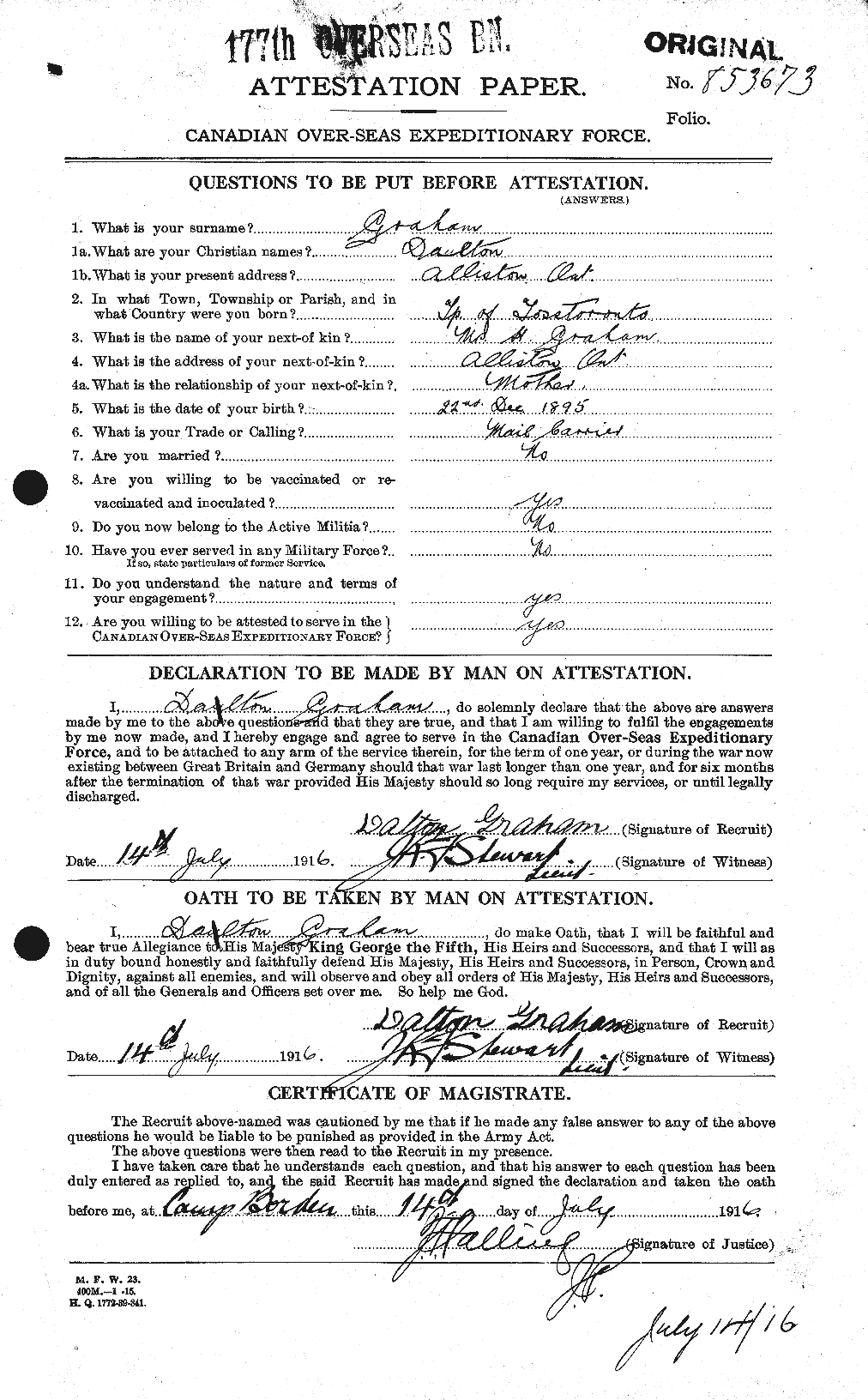 Personnel Records of the First World War - CEF 353808a