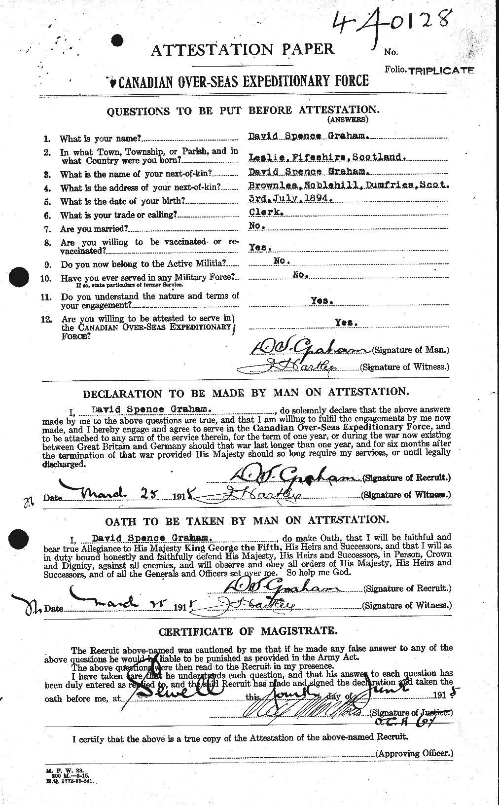 Personnel Records of the First World War - CEF 353834a