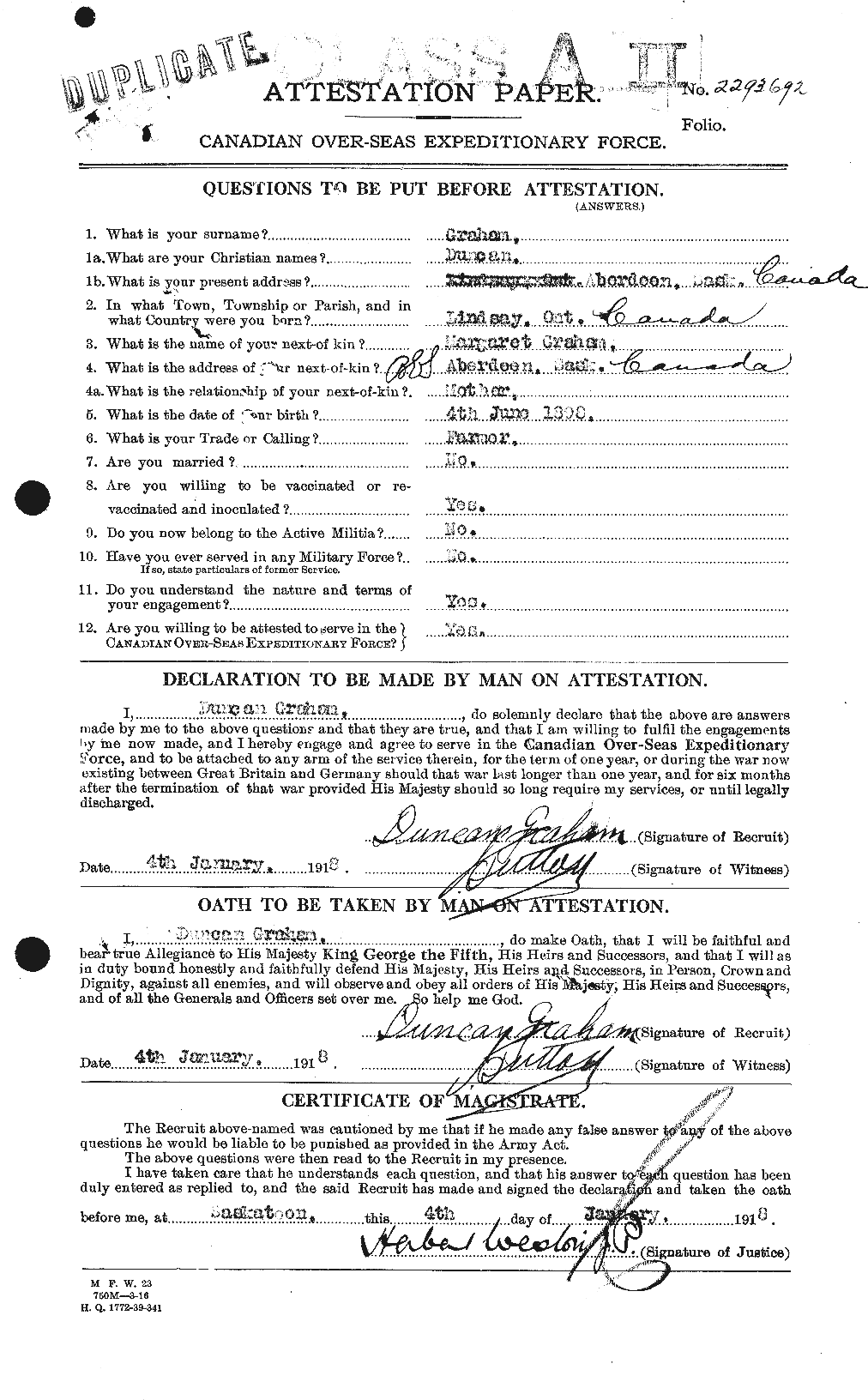 Personnel Records of the First World War - CEF 353850a