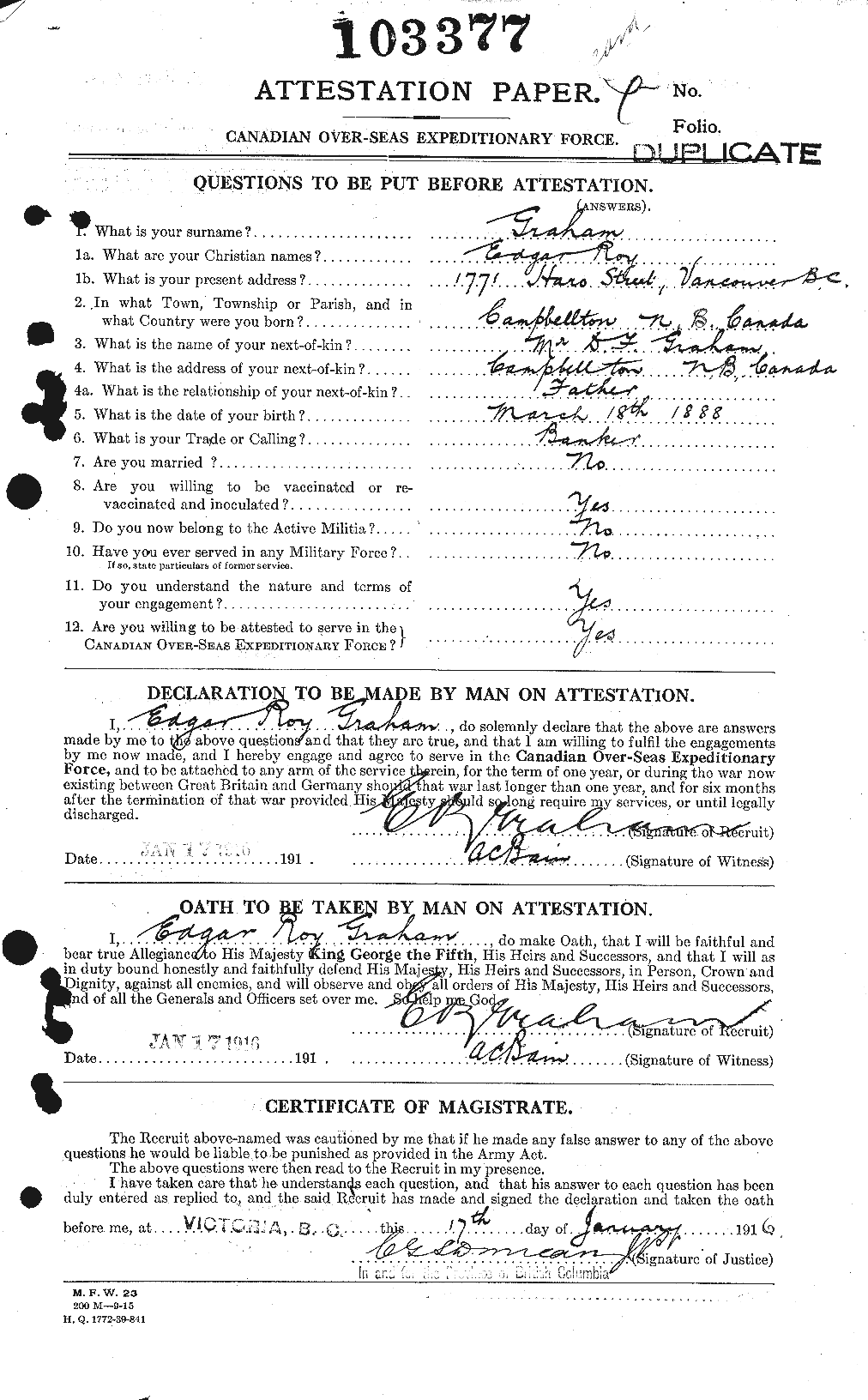 Personnel Records of the First World War - CEF 353862a