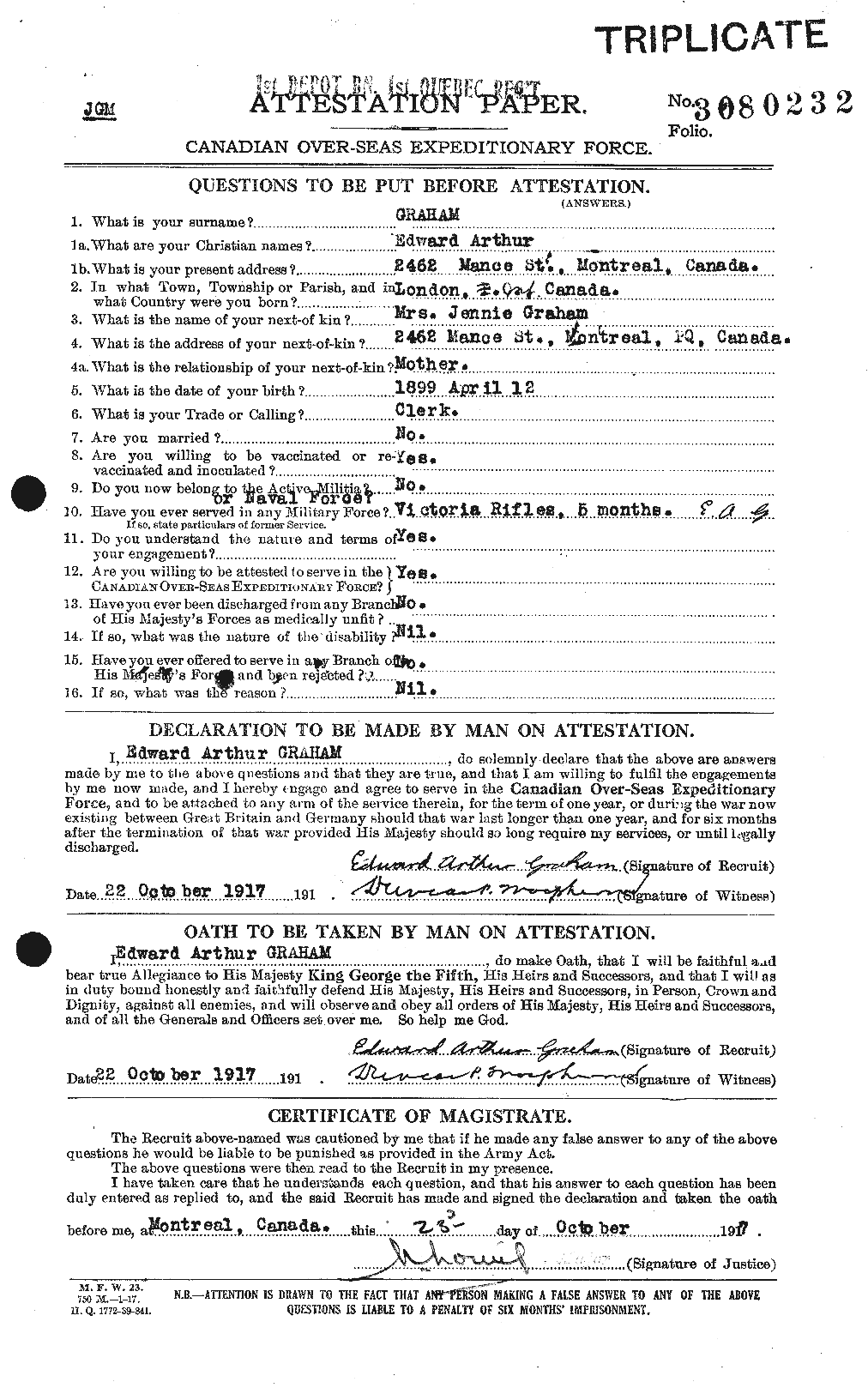 Personnel Records of the First World War - CEF 353866a