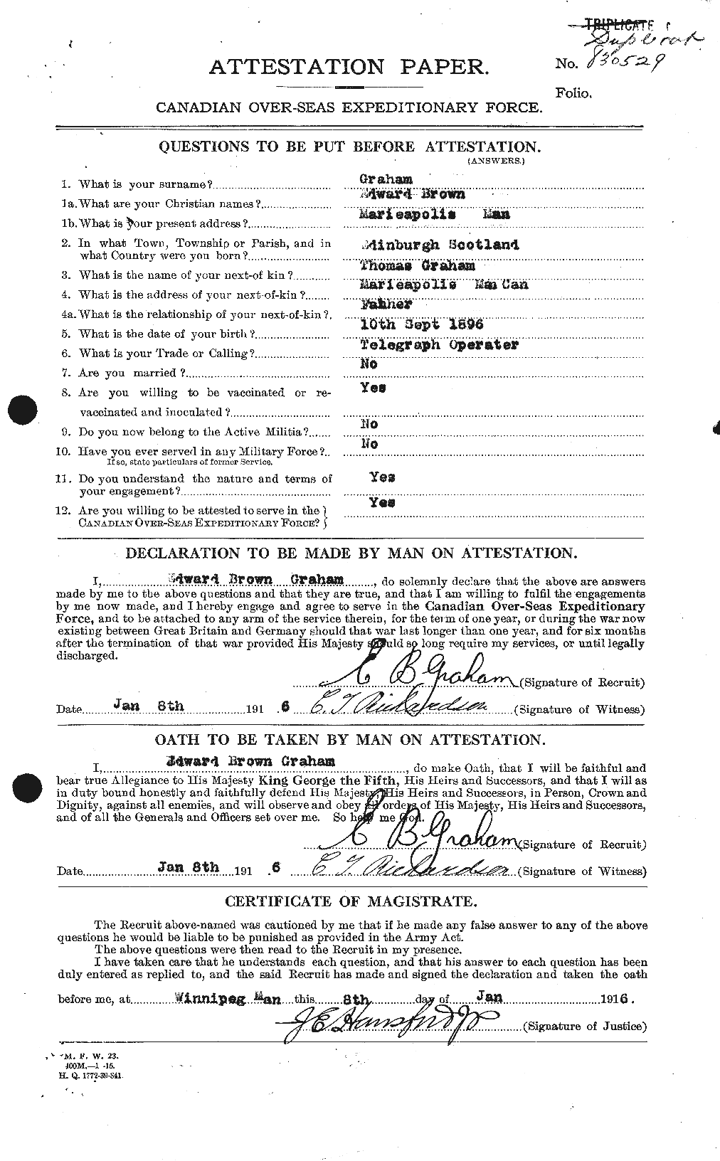 Personnel Records of the First World War - CEF 353867a