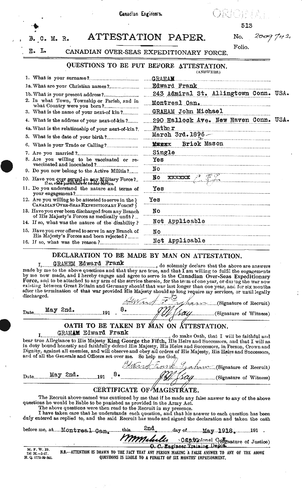 Personnel Records of the First World War - CEF 353868a