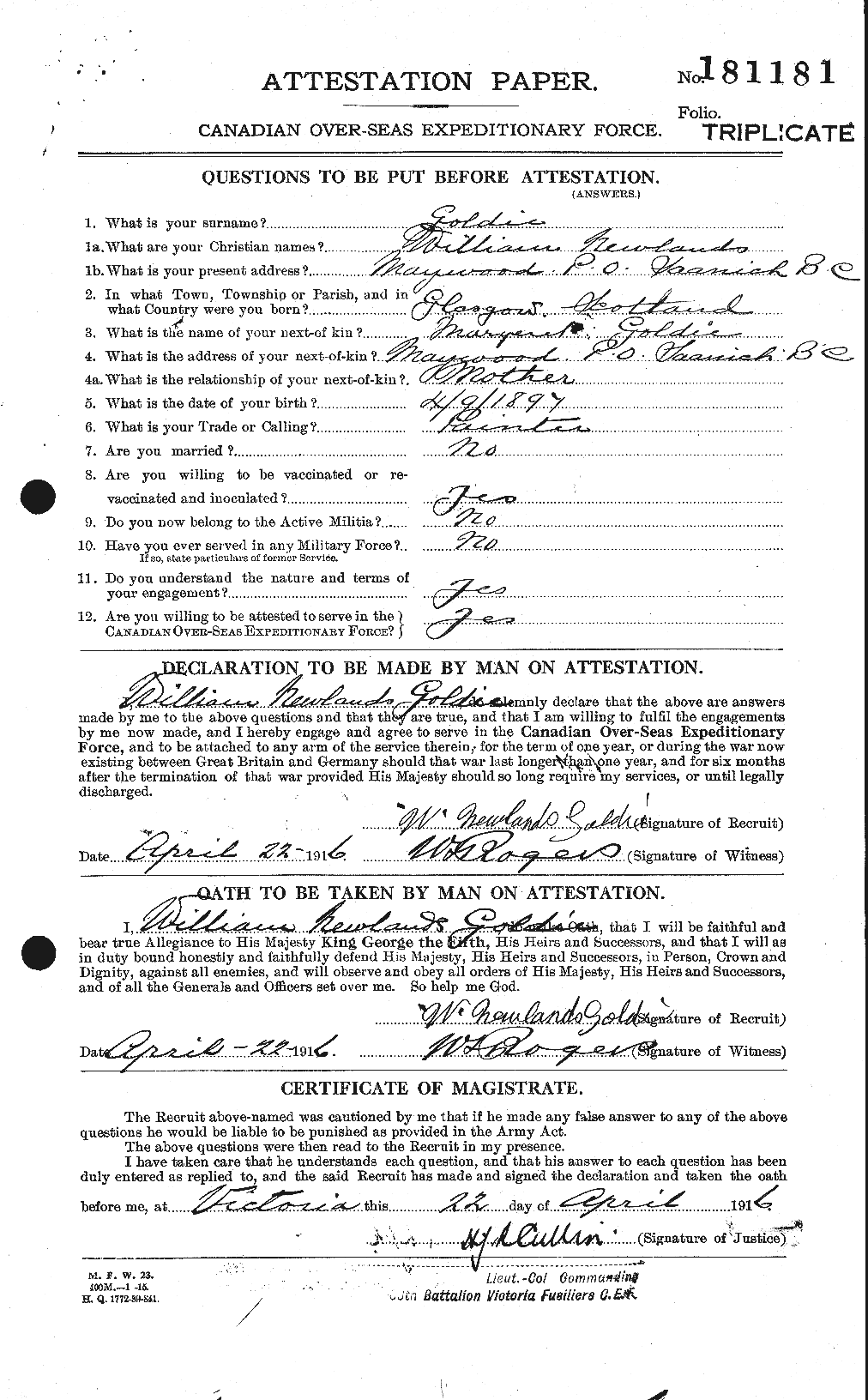 Personnel Records of the First World War - CEF 353958a