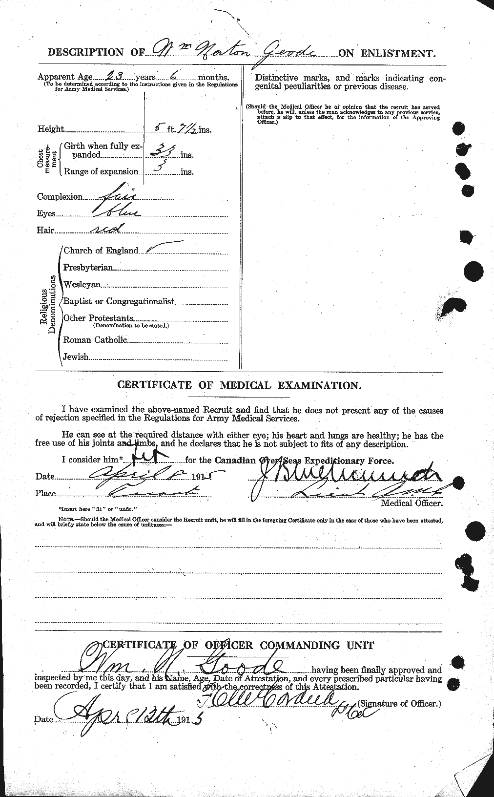 Personnel Records of the First World War - CEF 354293b