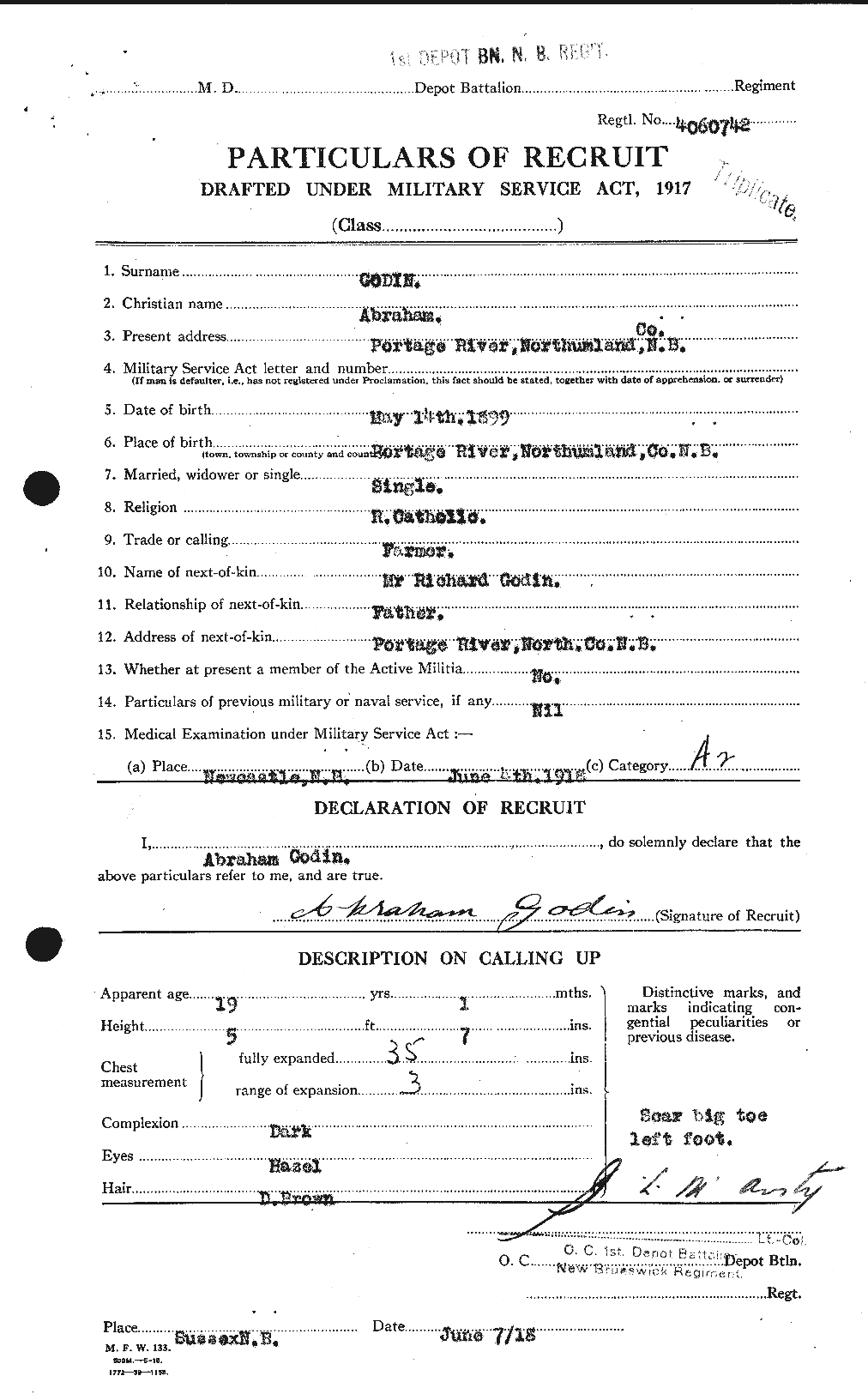 Personnel Records of the First World War - CEF 354481a