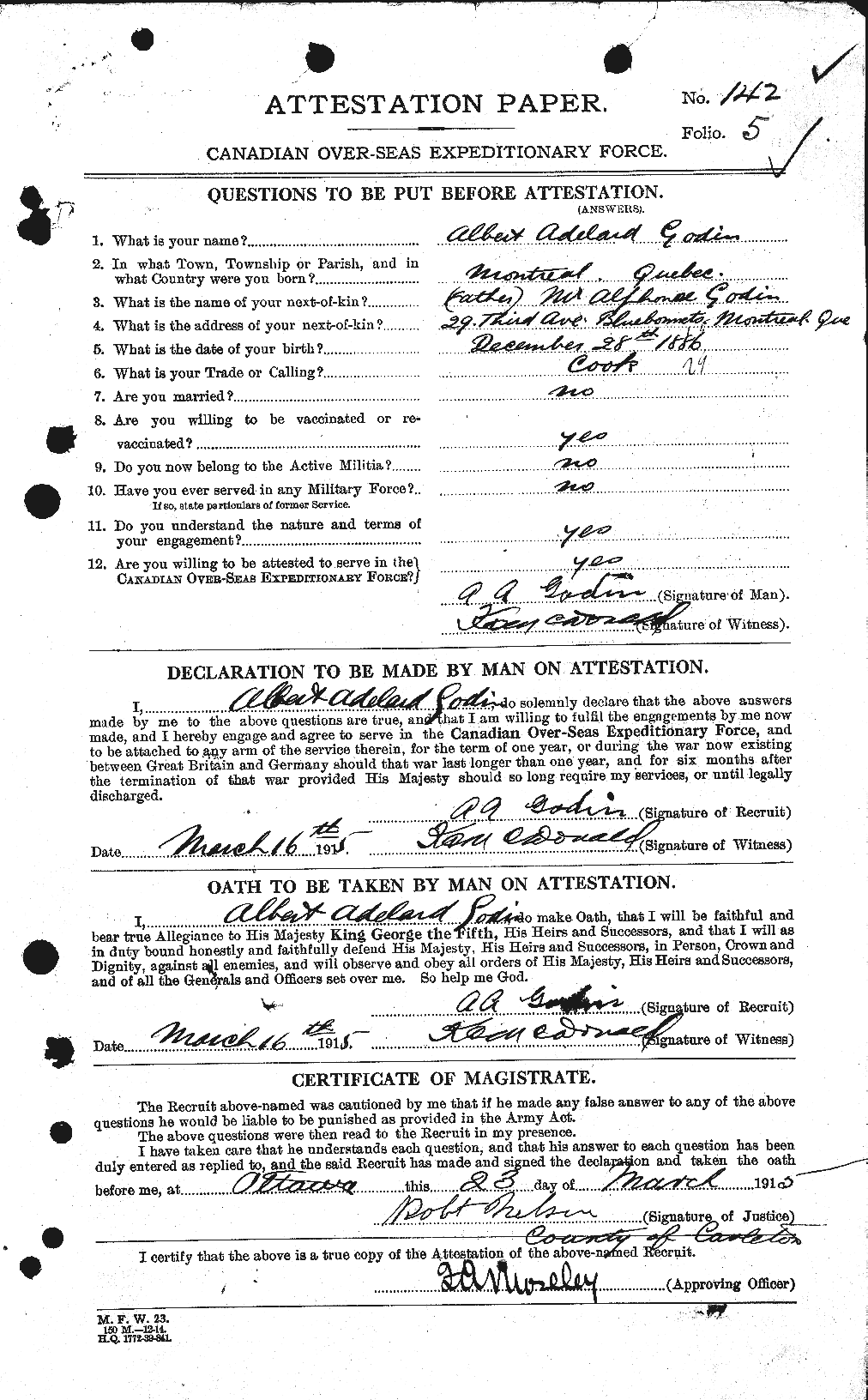 Personnel Records of the First World War - CEF 354483a