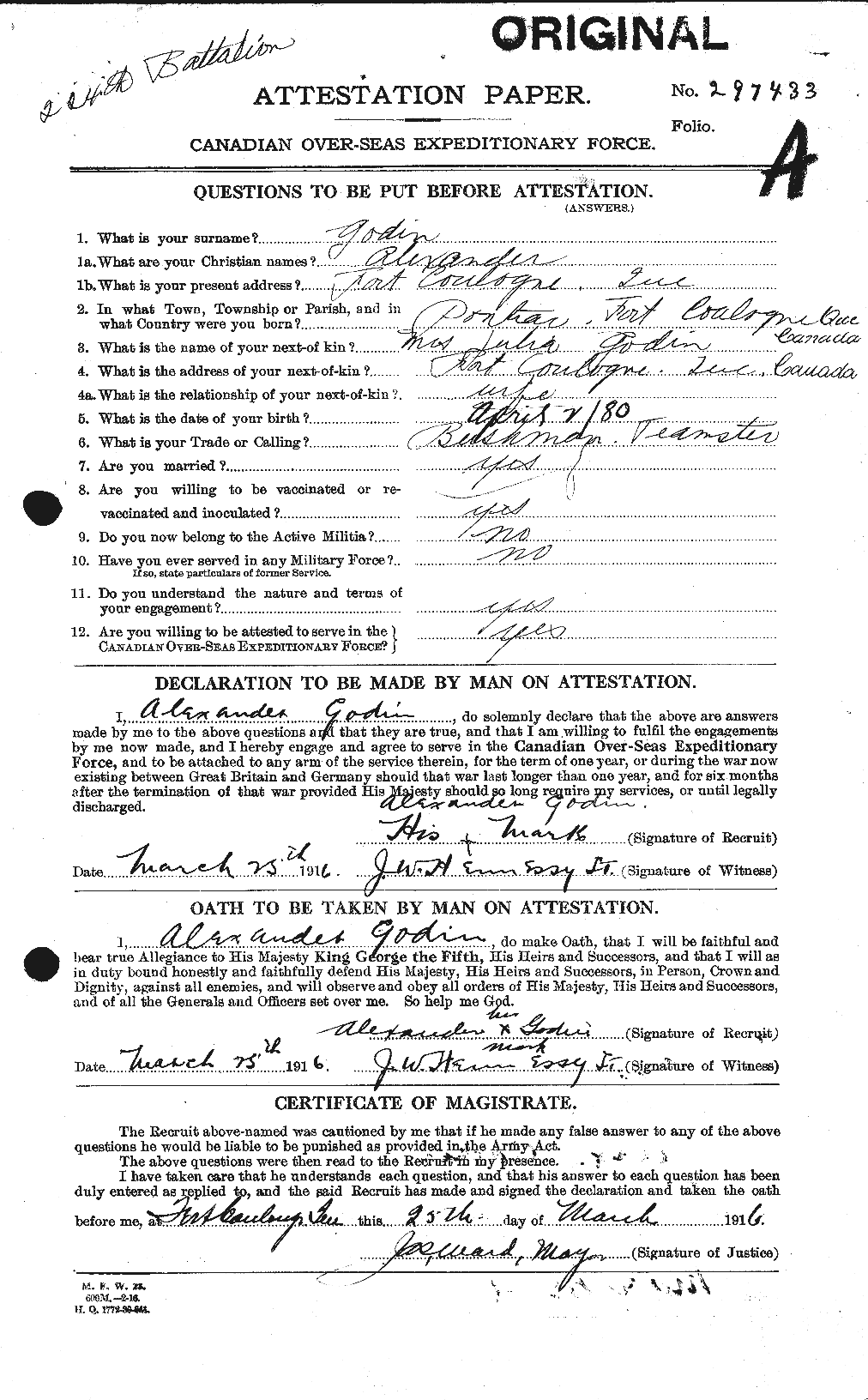 Personnel Records of the First World War - CEF 354487a