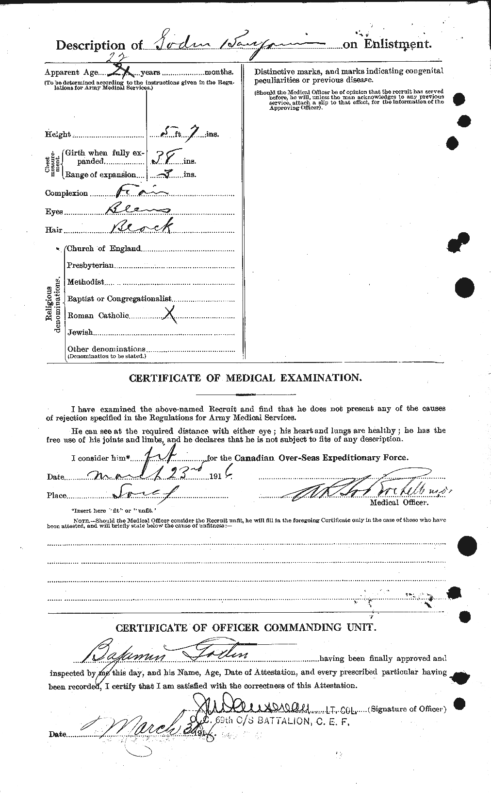 Personnel Records of the First World War - CEF 354503b