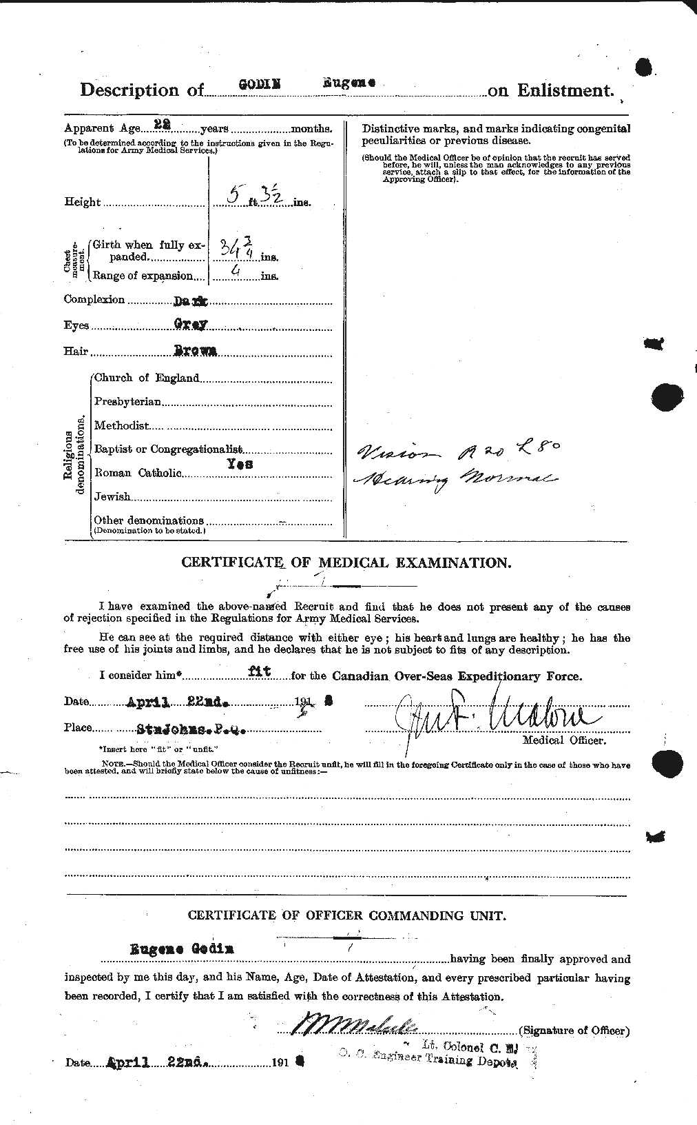 Personnel Records of the First World War - CEF 354514b