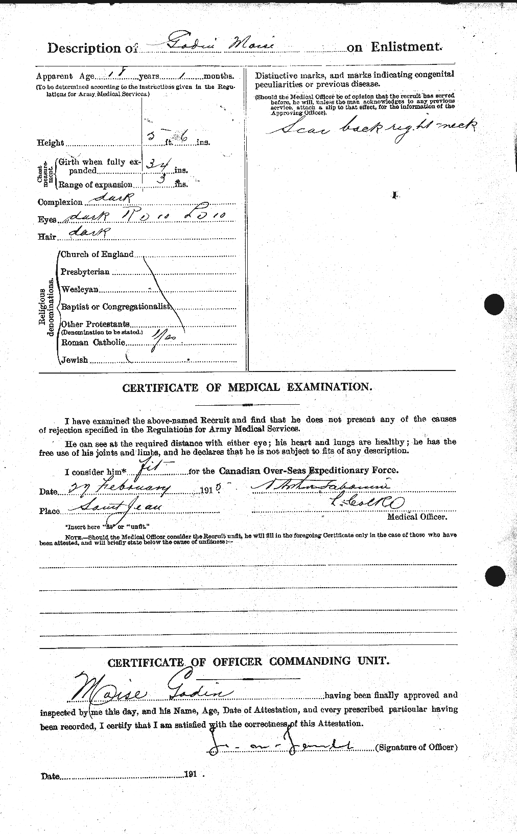 Personnel Records of the First World War - CEF 354555b