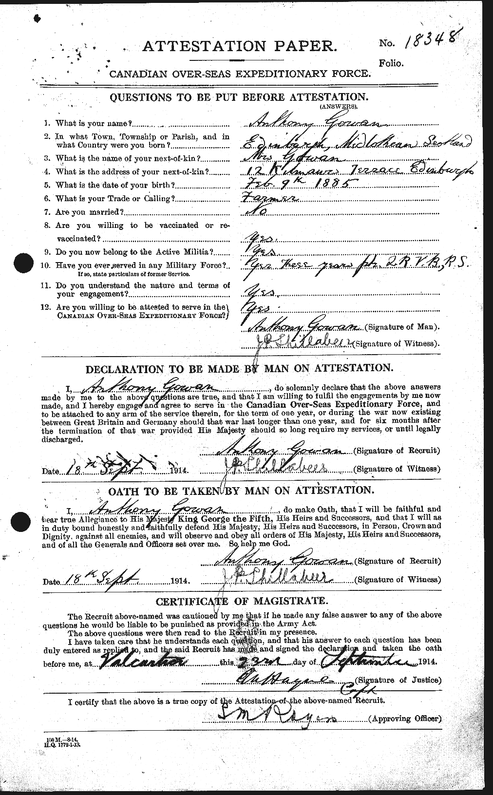 Personnel Records of the First World War - CEF 355860a