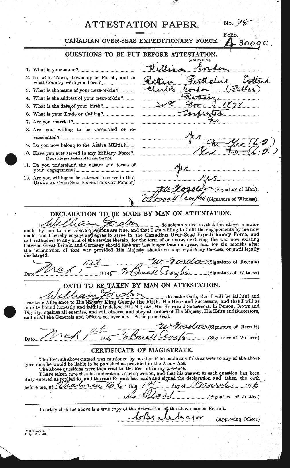 Personnel Records of the First World War - CEF 356050a