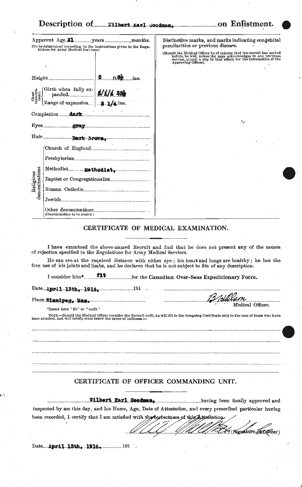 Dossiers du Personnel de la Première Guerre mondiale - CEC 356226b