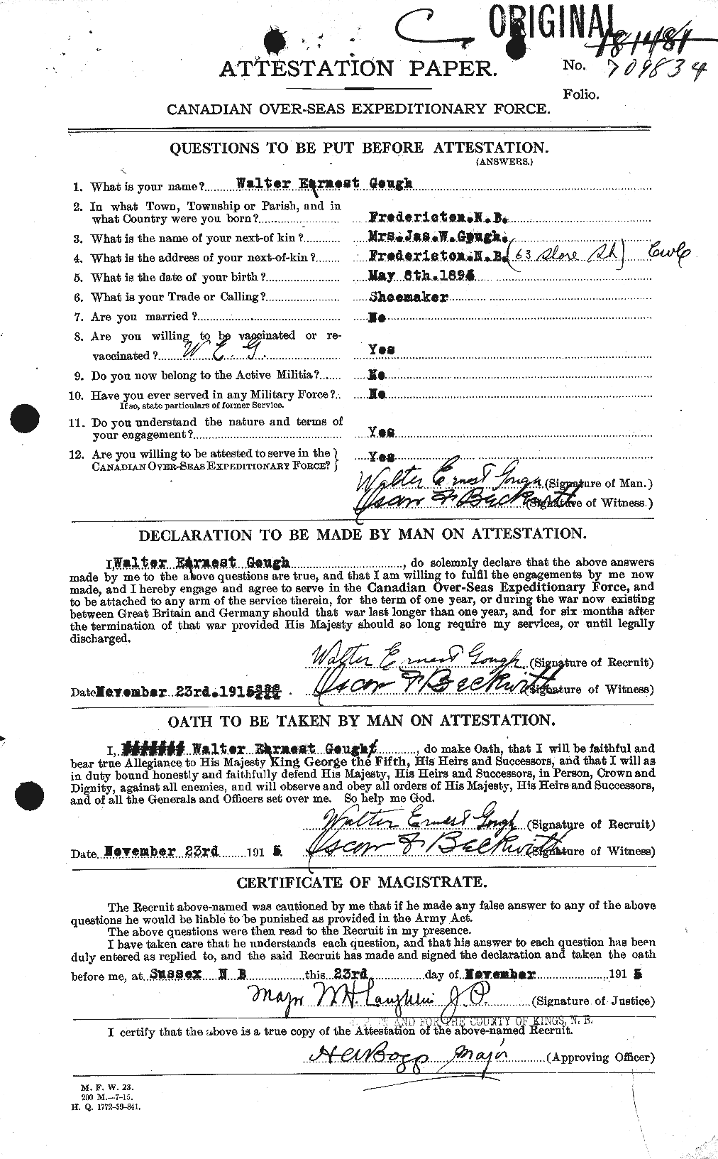 Personnel Records of the First World War - CEF 356462a
