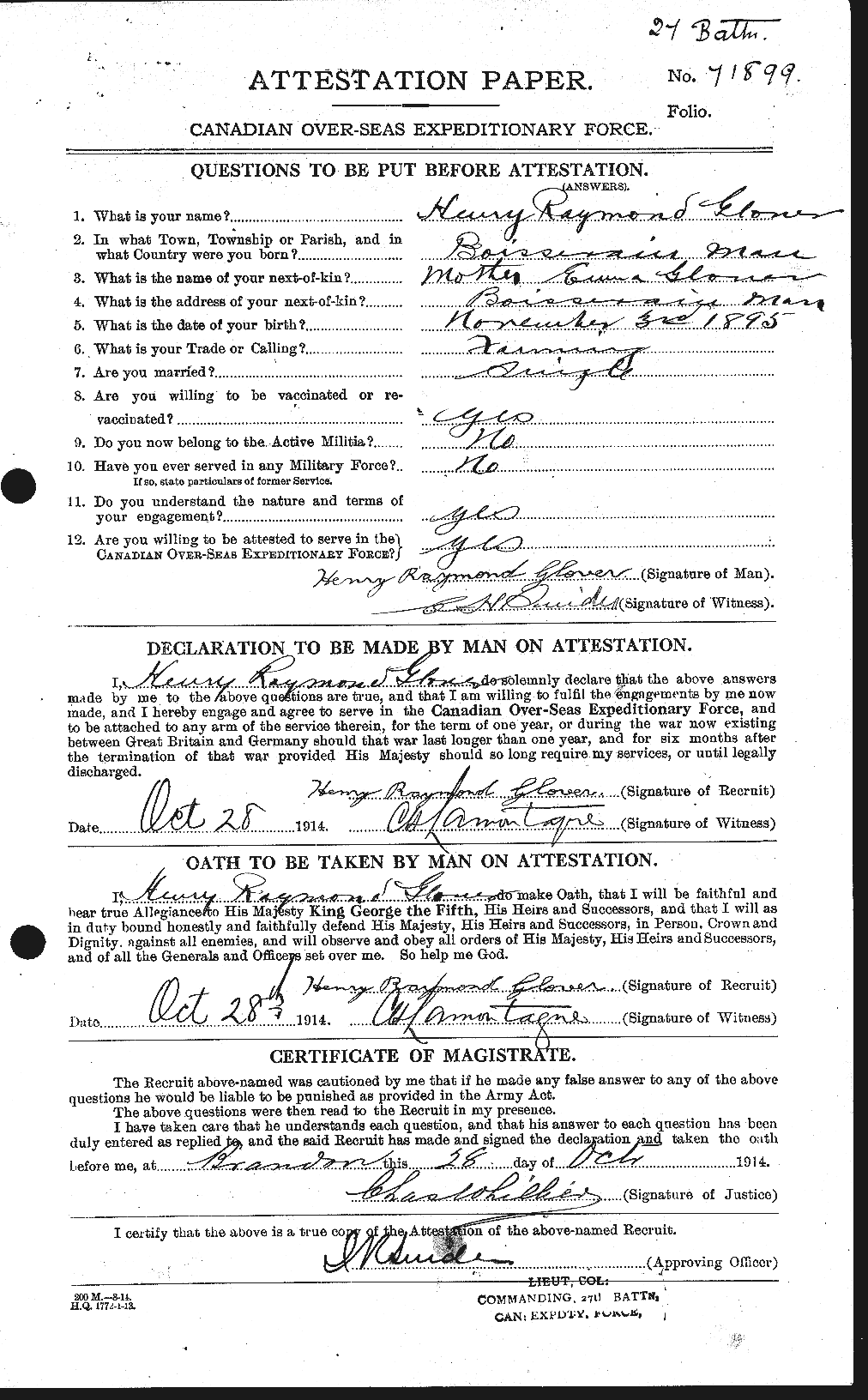Personnel Records of the First World War - CEF 356944a