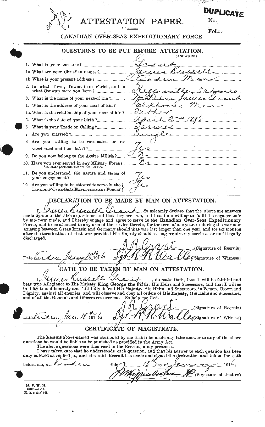 Personnel Records of the First World War - CEF 357101a