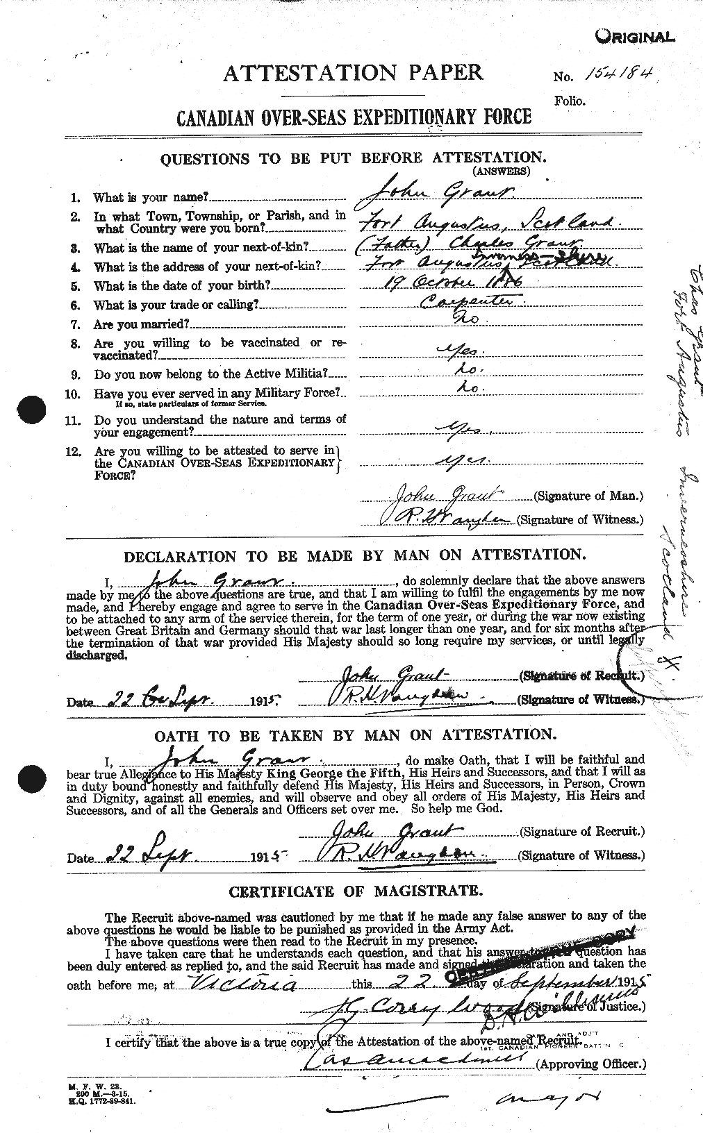 Personnel Records of the First World War - CEF 357134a