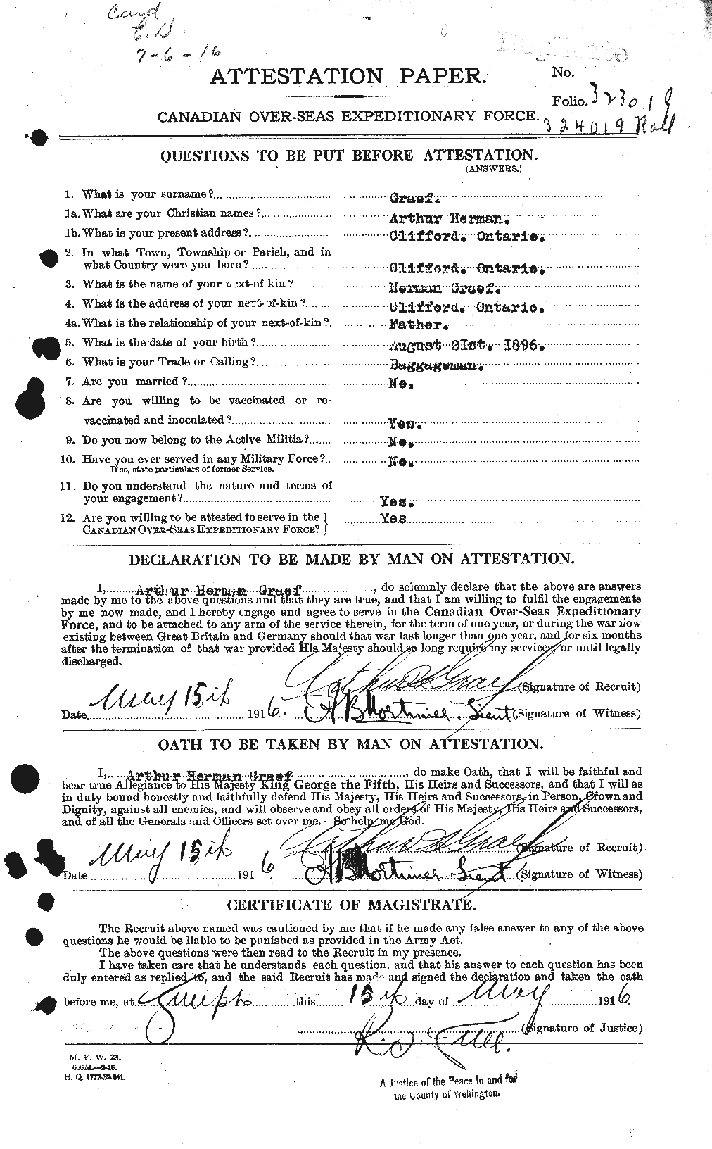 Personnel Records of the First World War - CEF 357523a