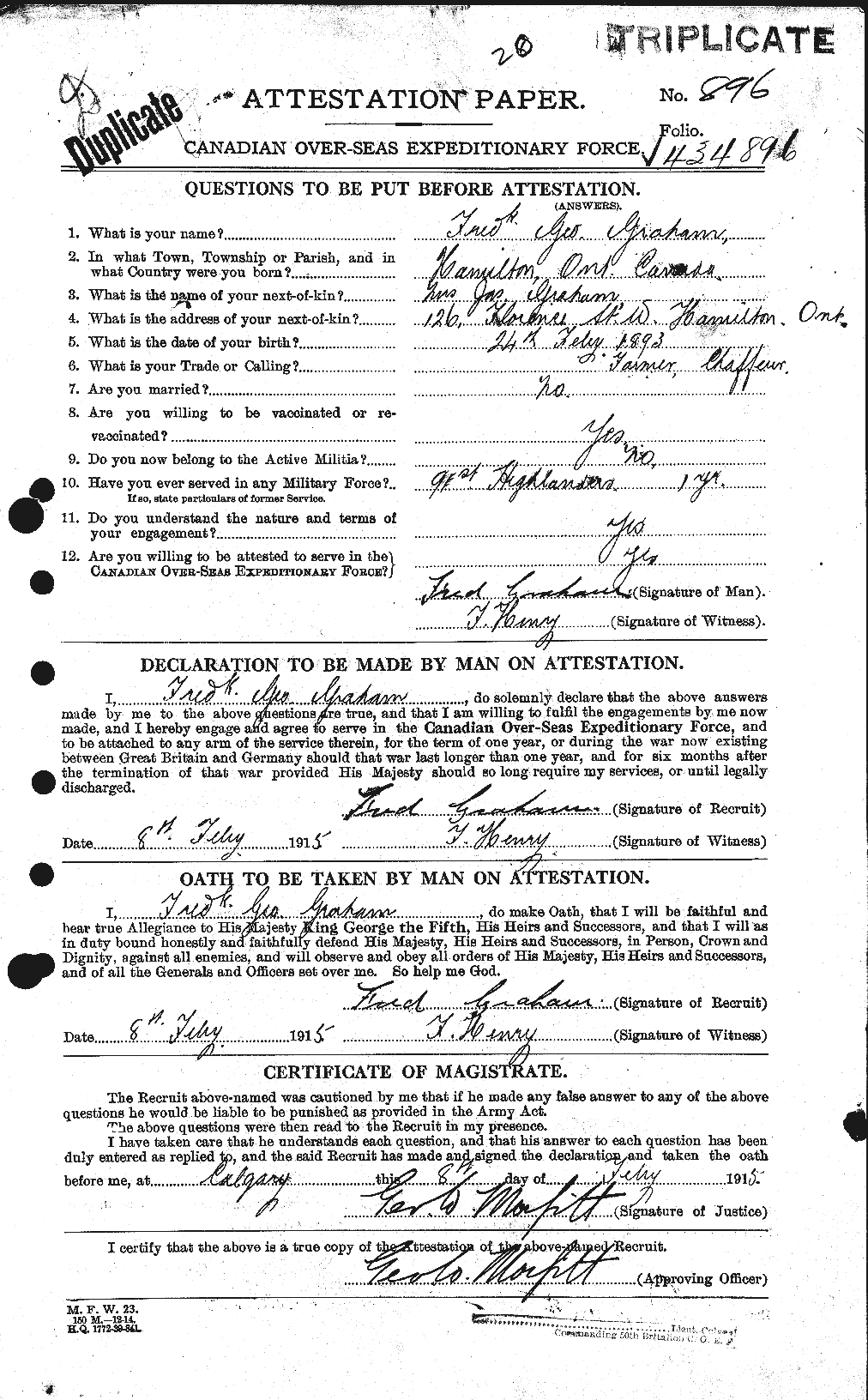 Personnel Records of the First World War - CEF 357600a