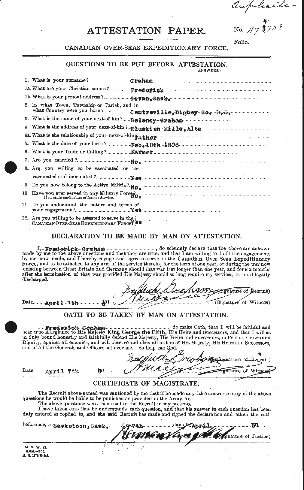 Personnel Records of the First World War - CEF 357604a