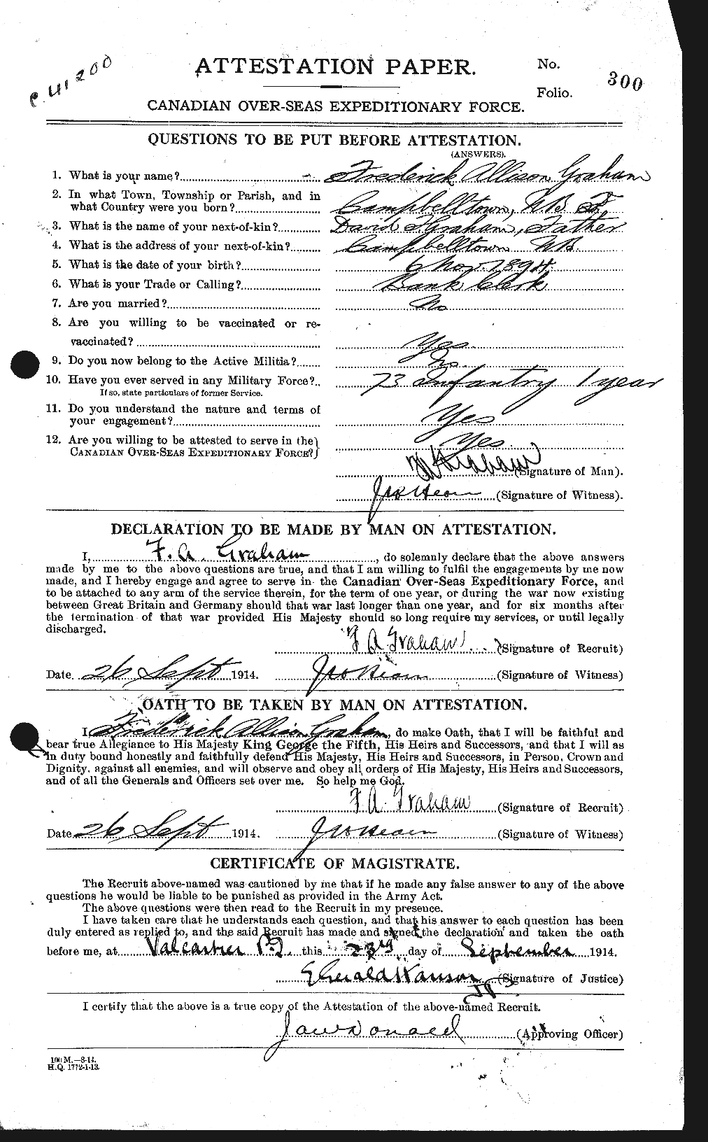 Personnel Records of the First World War - CEF 357606a