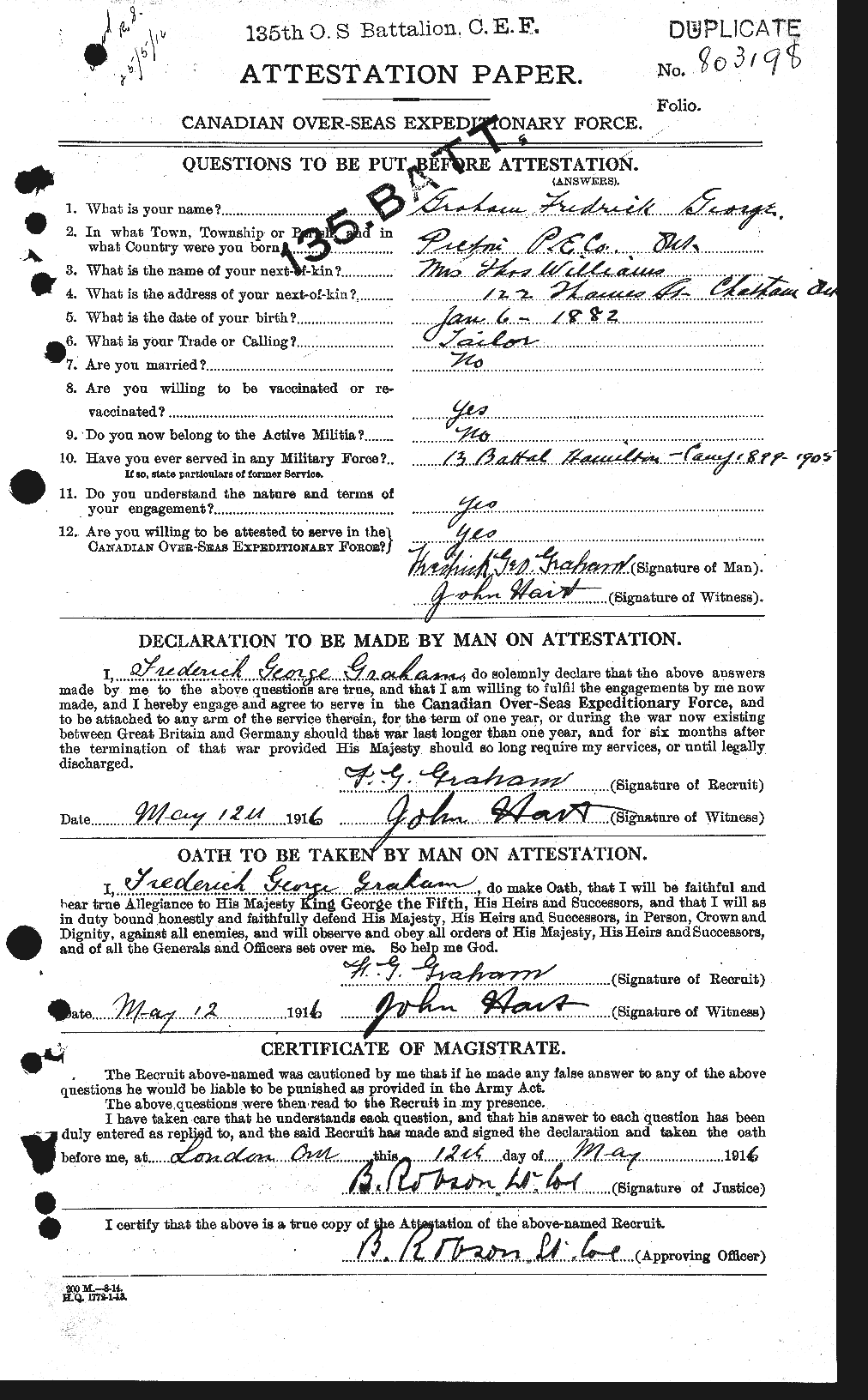 Personnel Records of the First World War - CEF 357612a