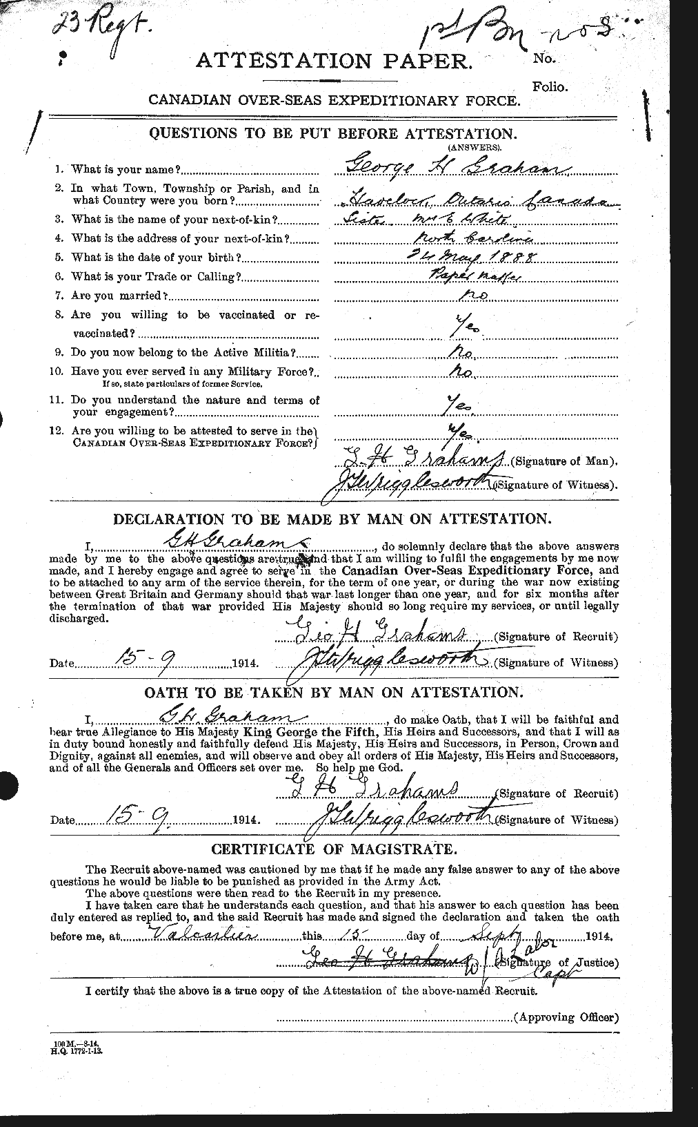 Personnel Records of the First World War - CEF 357658a