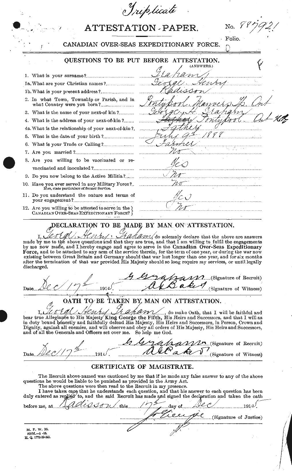 Personnel Records of the First World War - CEF 357662a