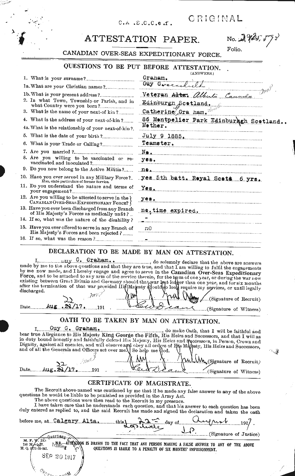 Personnel Records of the First World War - CEF 357689a