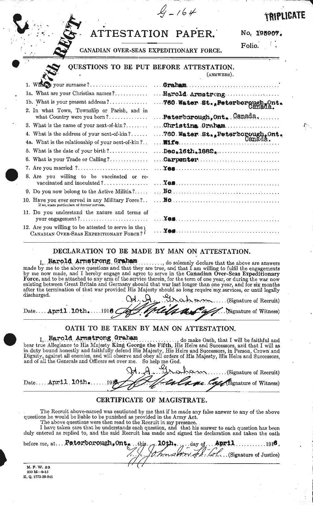 Personnel Records of the First World War - CEF 357696a