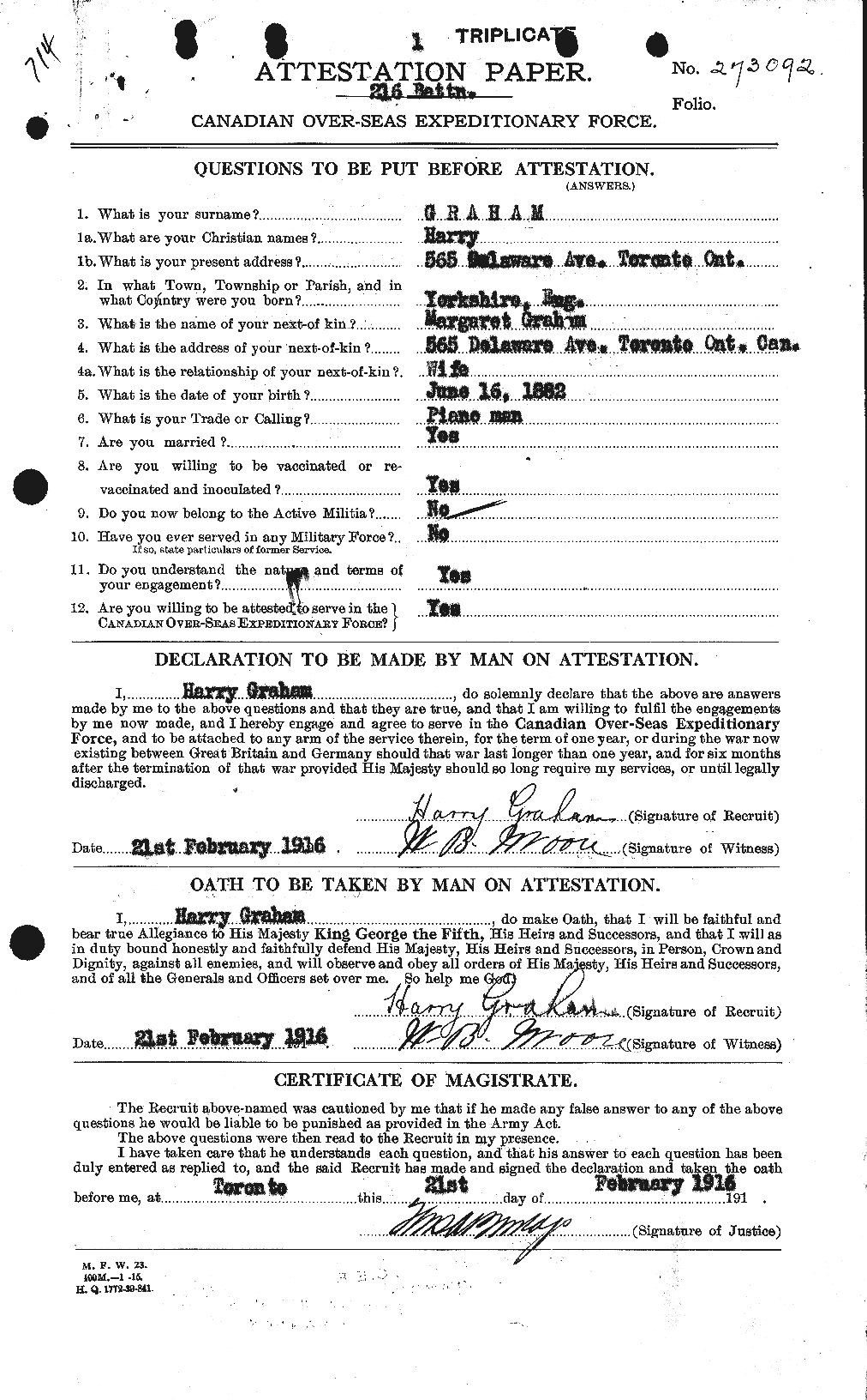 Personnel Records of the First World War - CEF 357713a
