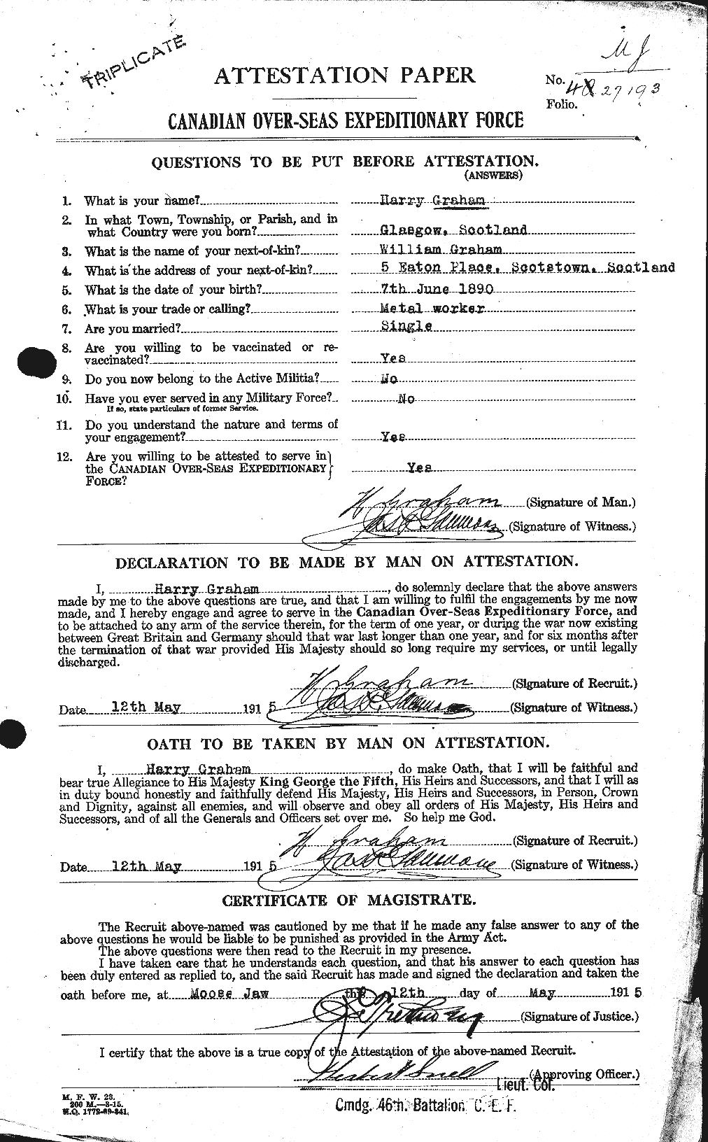 Personnel Records of the First World War - CEF 357715a
