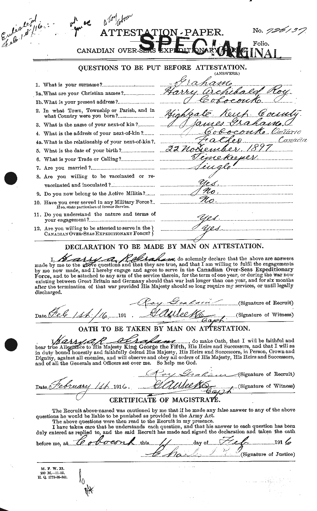 Personnel Records of the First World War - CEF 357719a