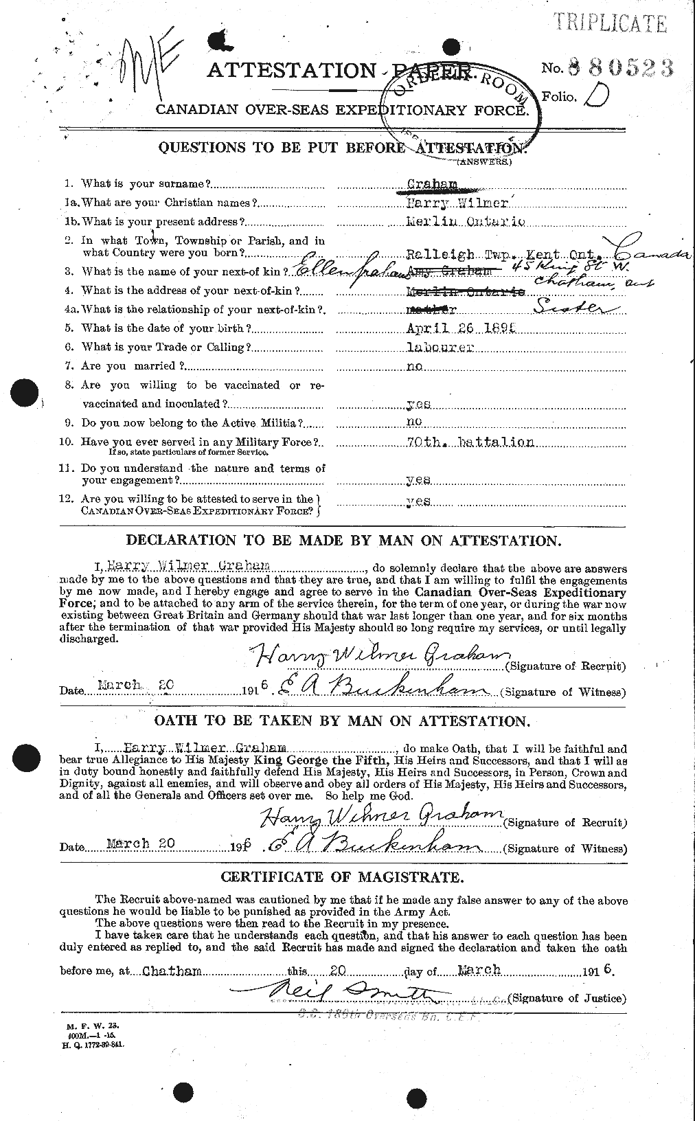 Personnel Records of the First World War - CEF 357724a