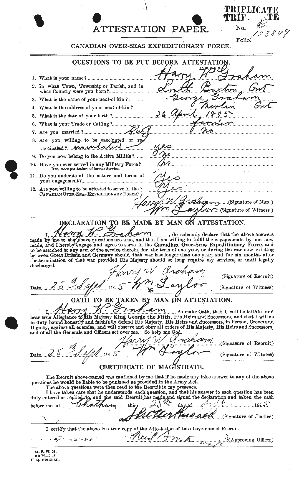 Personnel Records of the First World War - CEF 357725a